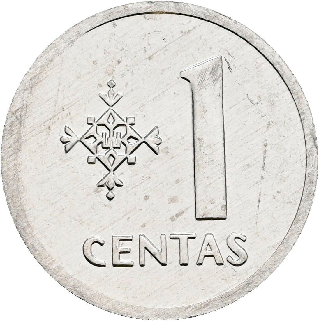 1 Centas 1991 – Vorderseite