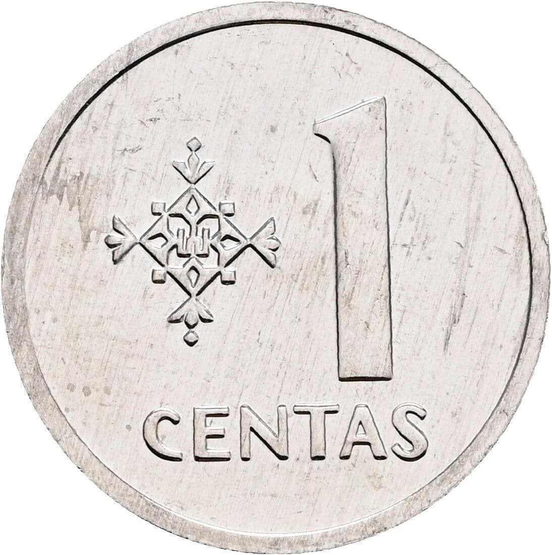 1 Centas 1991 – Vorderseite