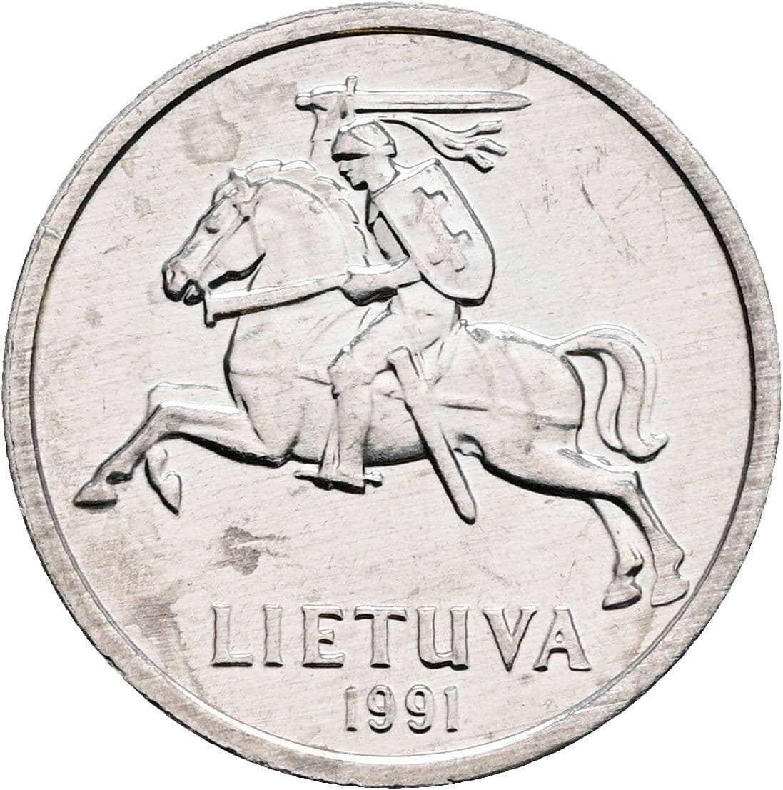 1 Centas 1991 – Rückseite