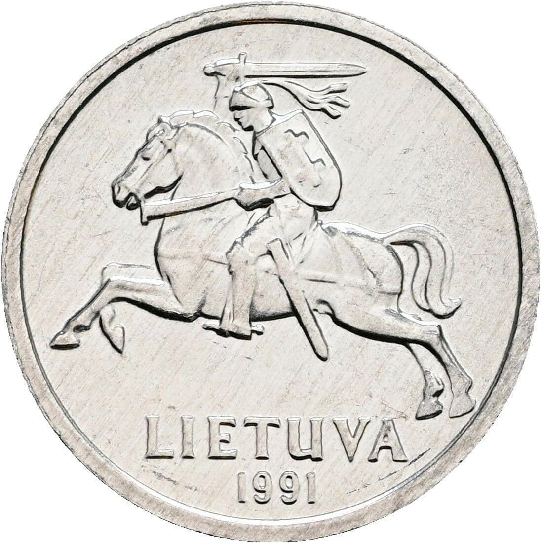1 Centas 1991 – Rückseite