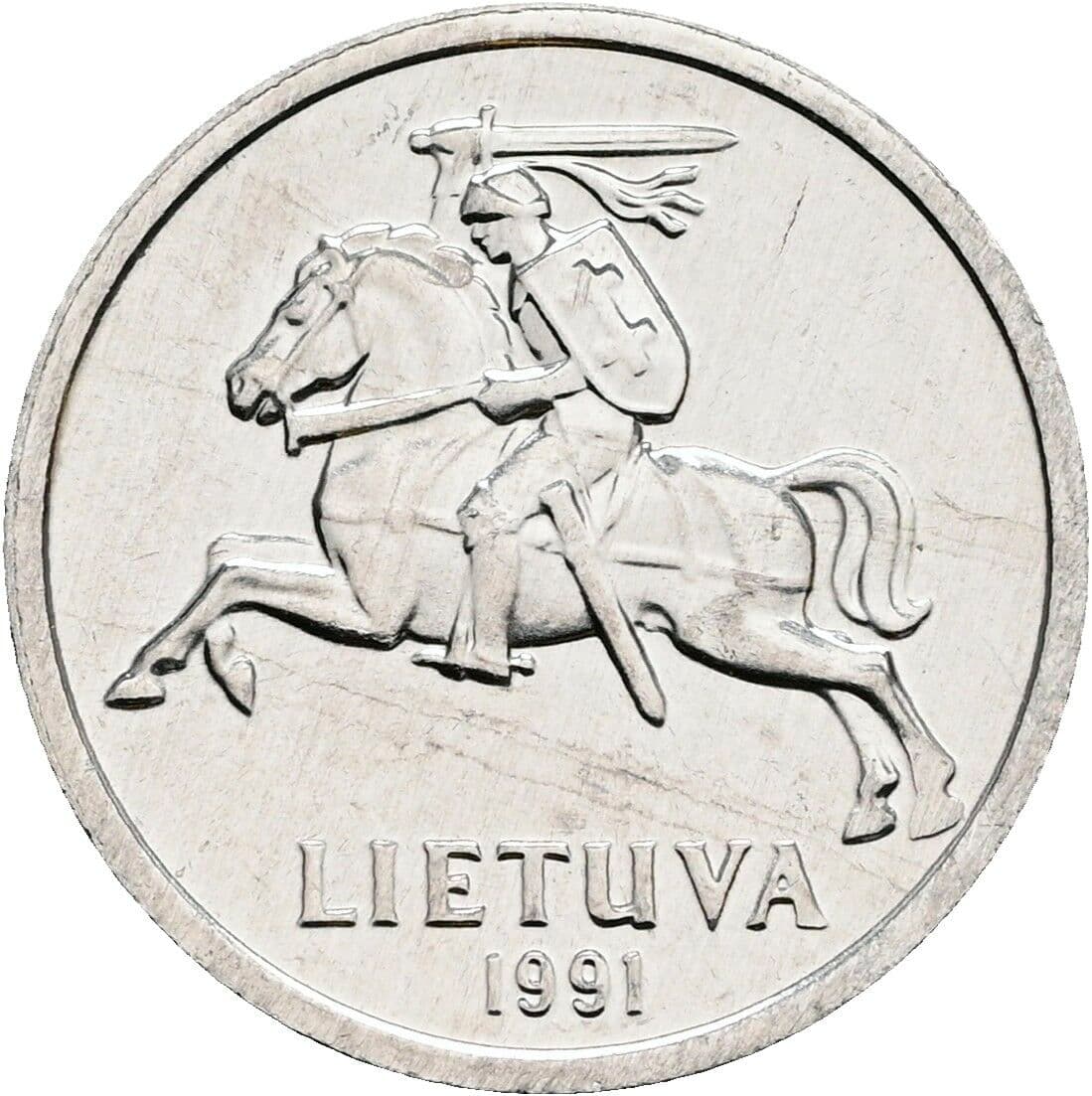 1 Centas 1991 – Rückseite