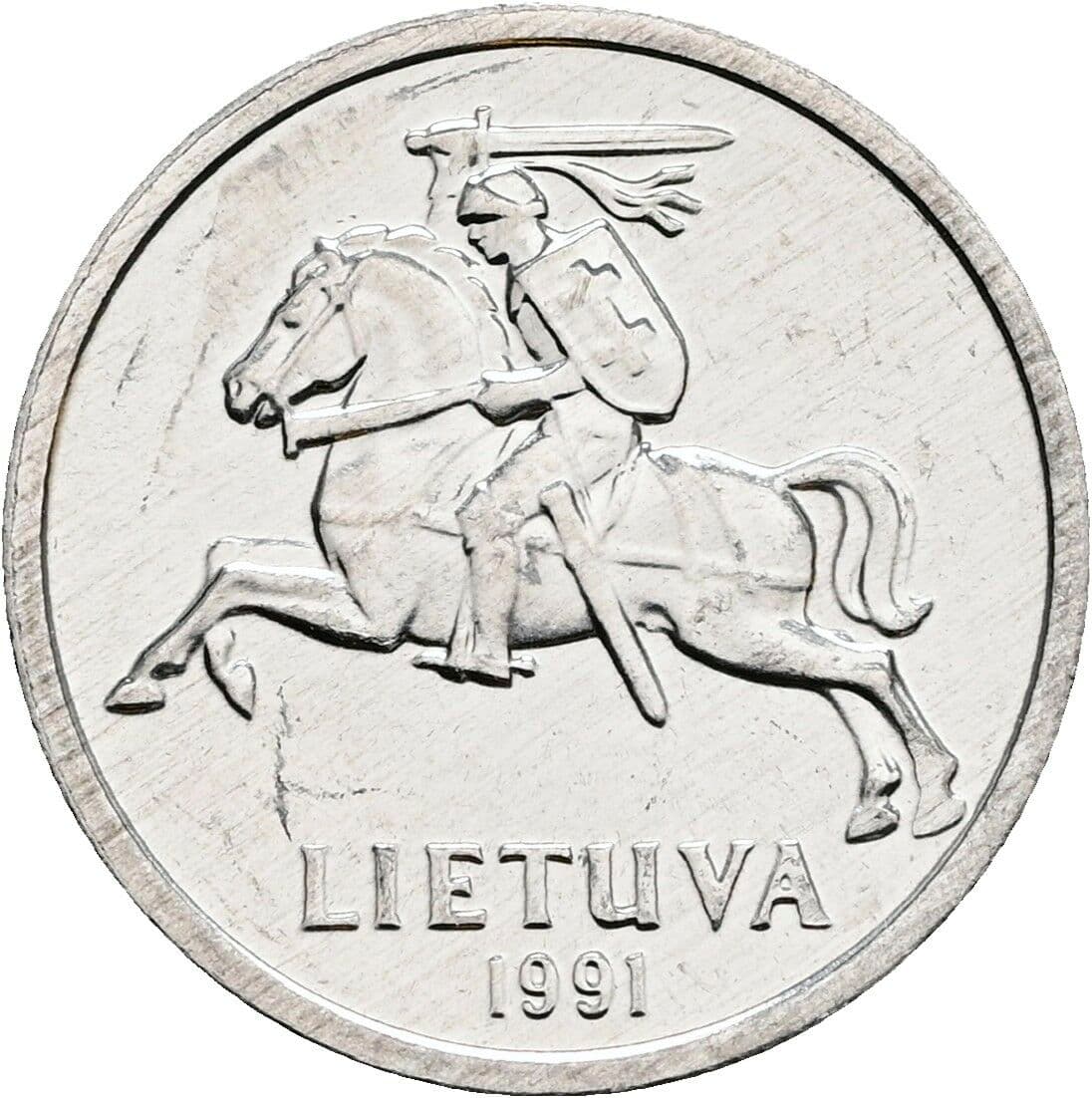 1 Centas 1991 – Rückseite