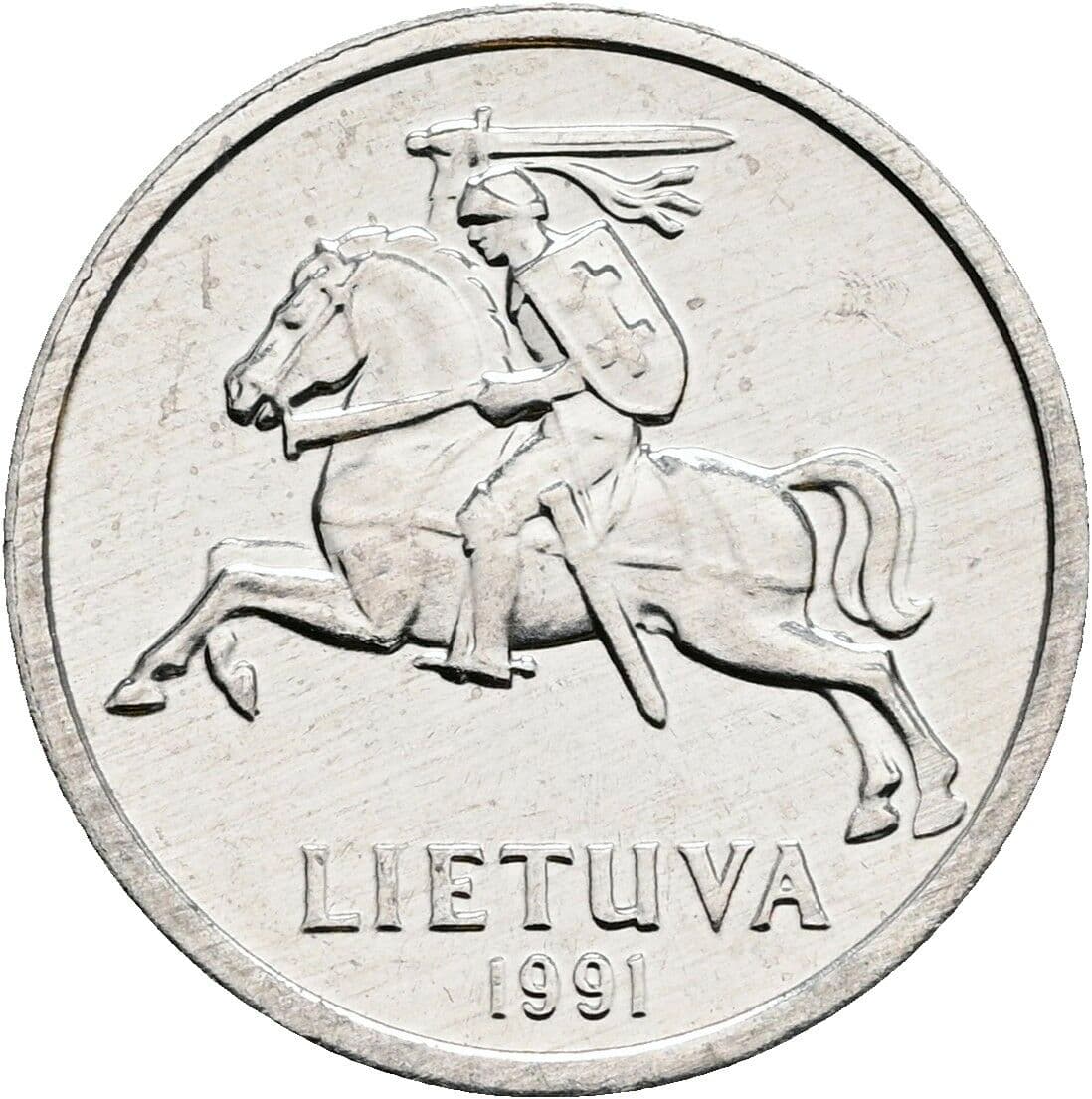 1 Centas 1991 – Rückseite
