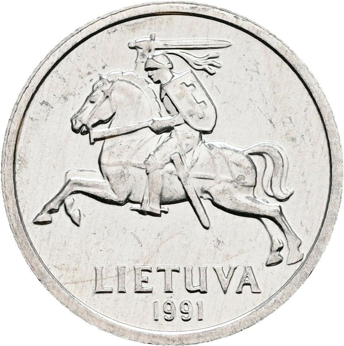 1 Centas 1991 – Rückseite