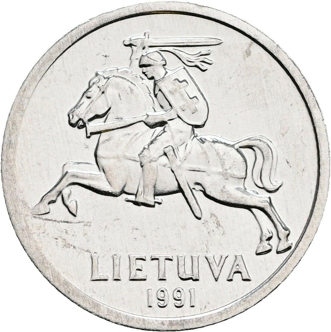 1 Centas 1991 – Rückseite