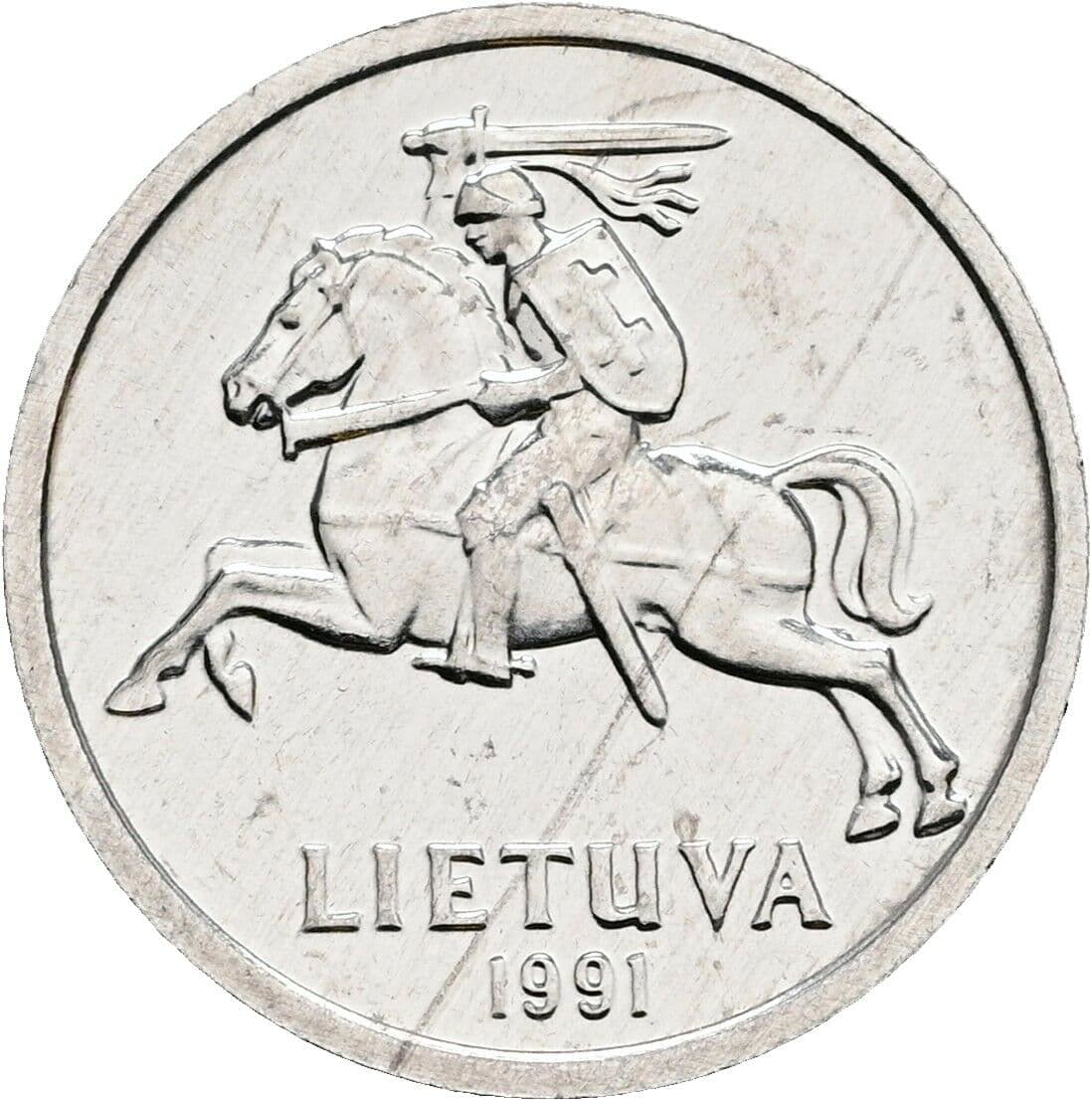 1 Centas 1991 – Rückseite
