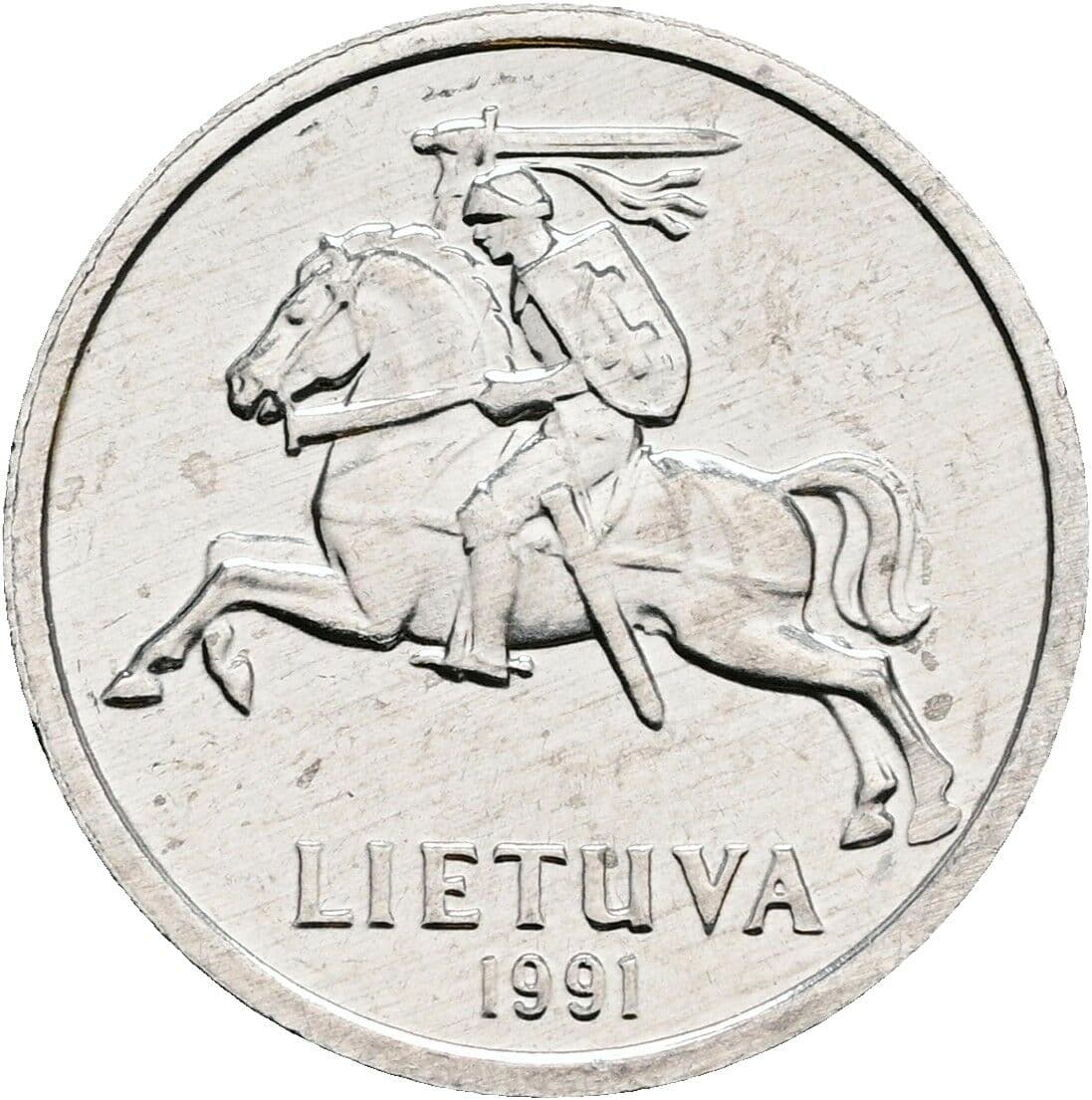 1 Centas 1991 – Rückseite