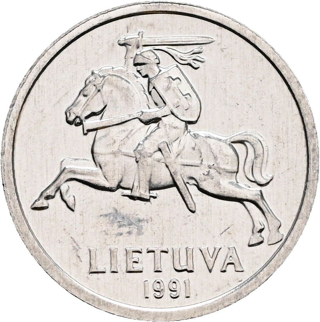 1 Centas 1991 – Rückseite