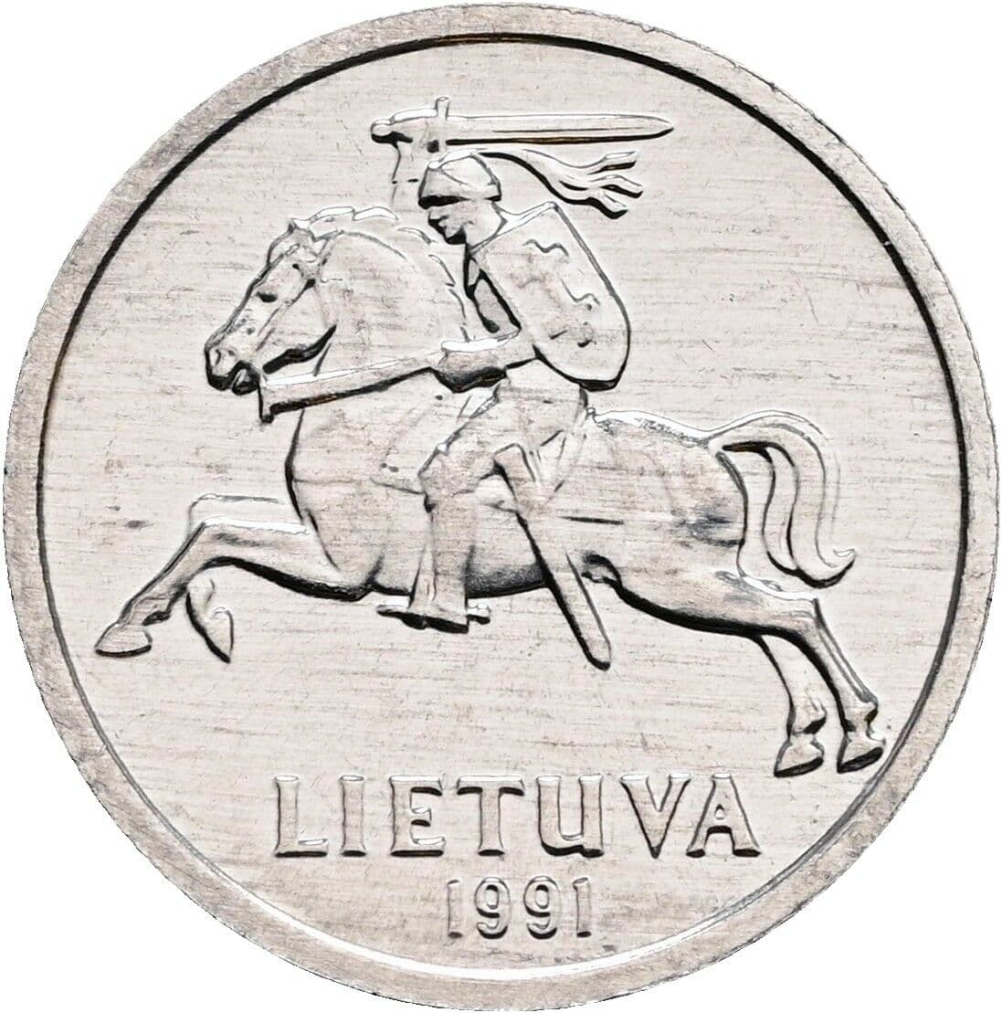 1 Centas 1991 – Rückseite