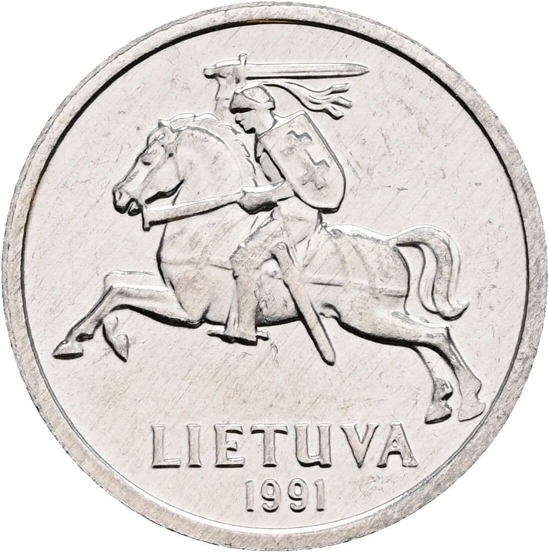 1 Centas 1991 – Rückseite