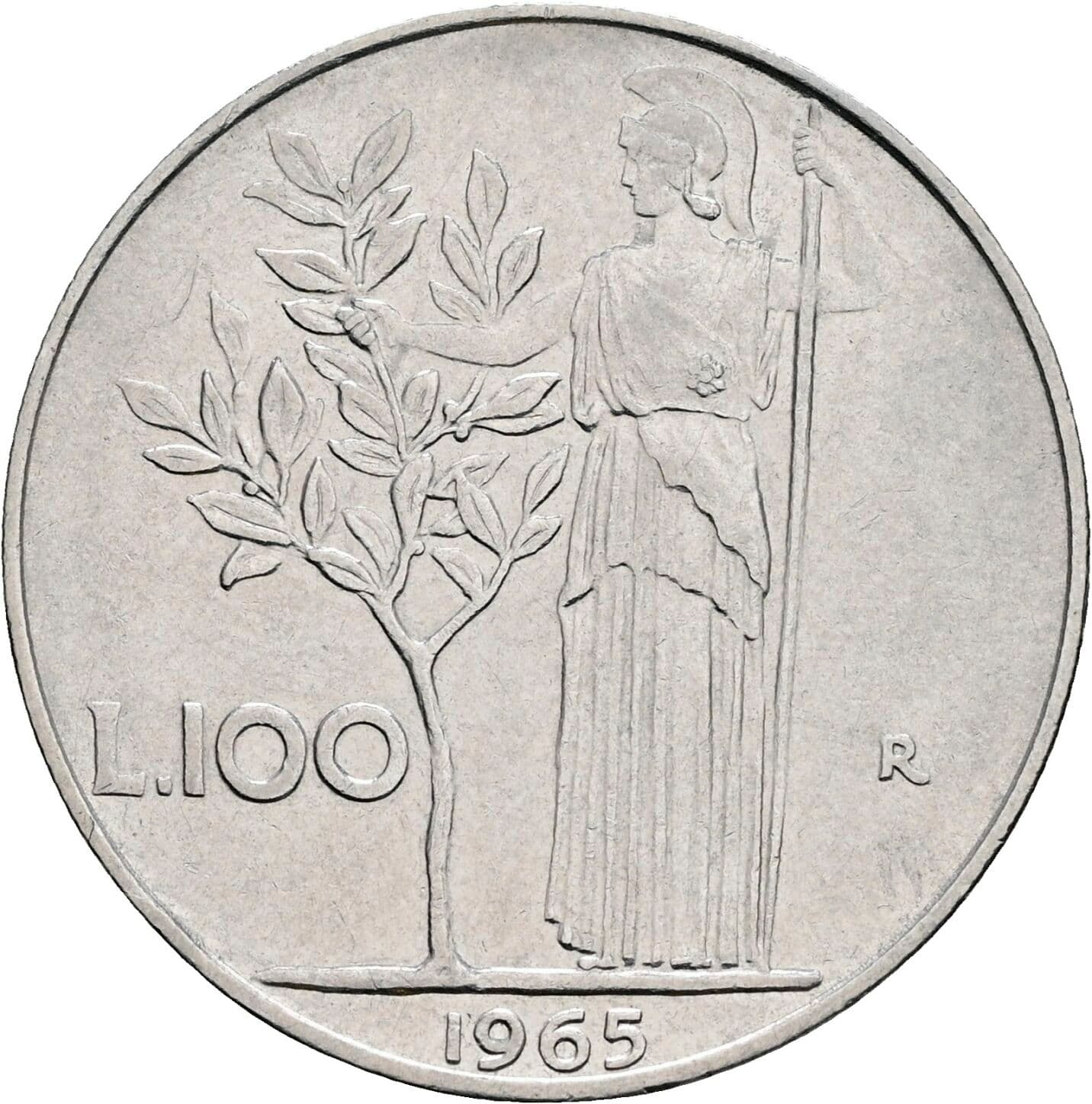 100 Lire 1965 – Rückseite