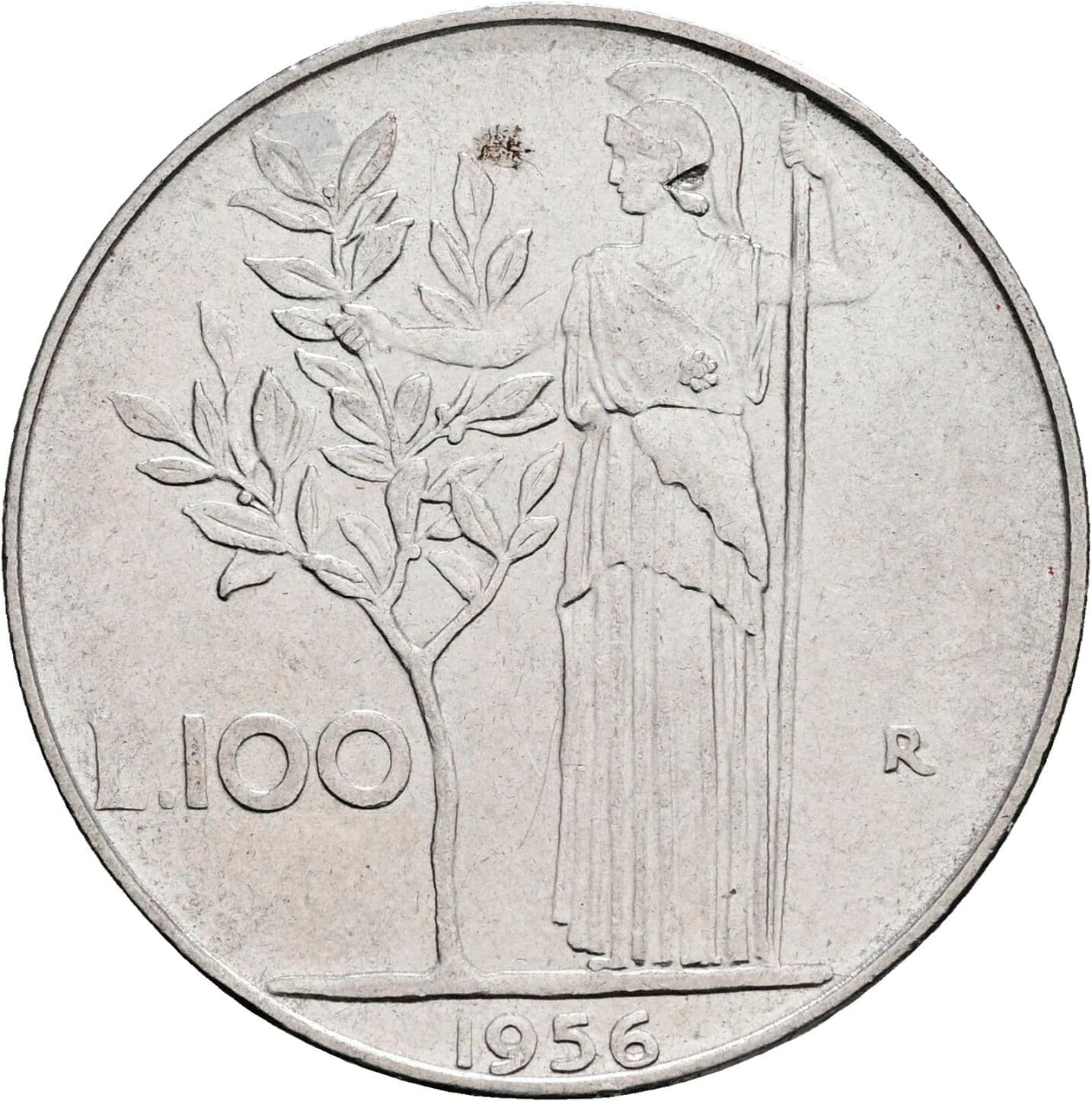 100 Lire 1956 – Rückseite