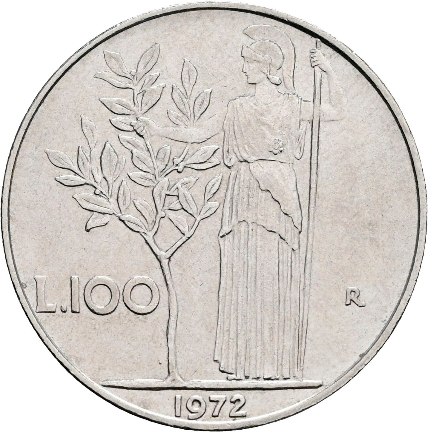 100 Lire 1972 – Rückseite