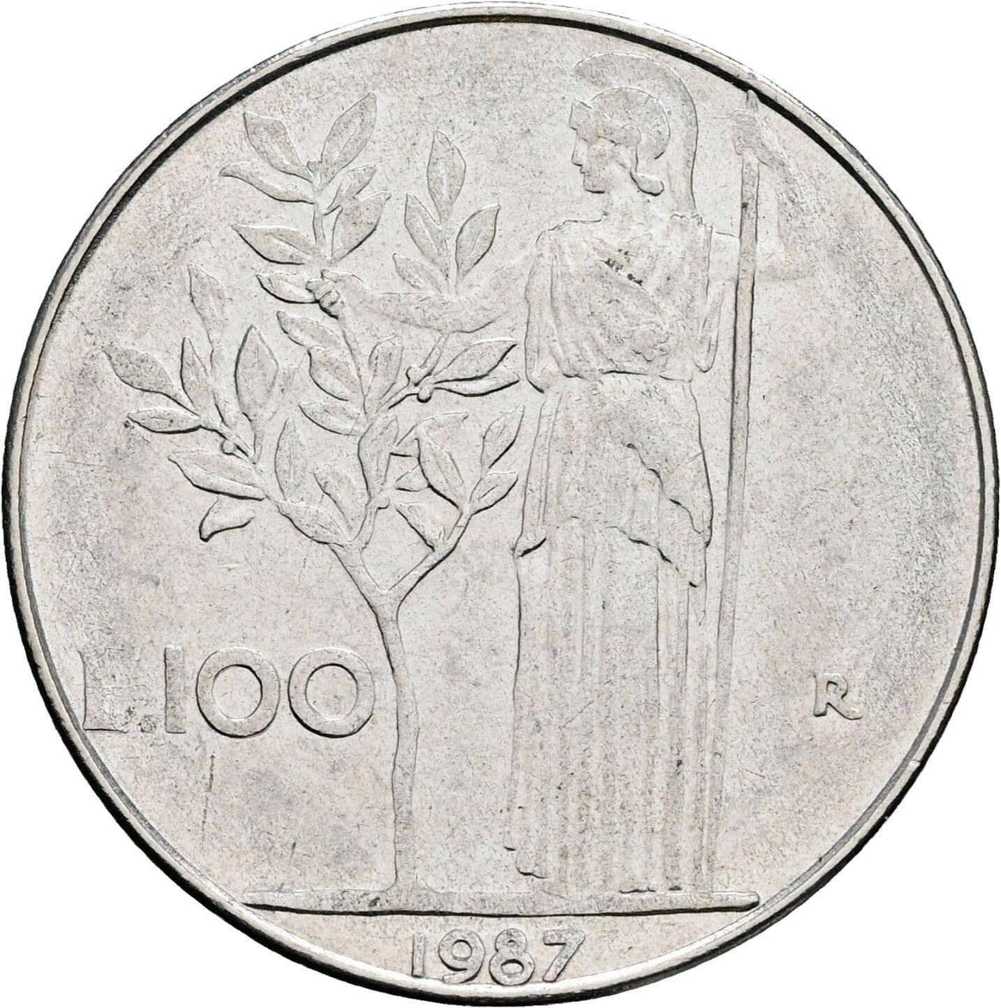 100 Lire 1987 – Rückseite
