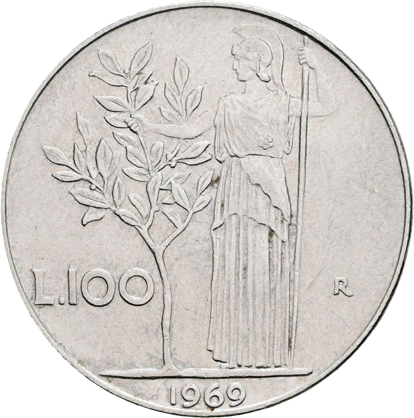 100 Lire 1969 – Rückseite