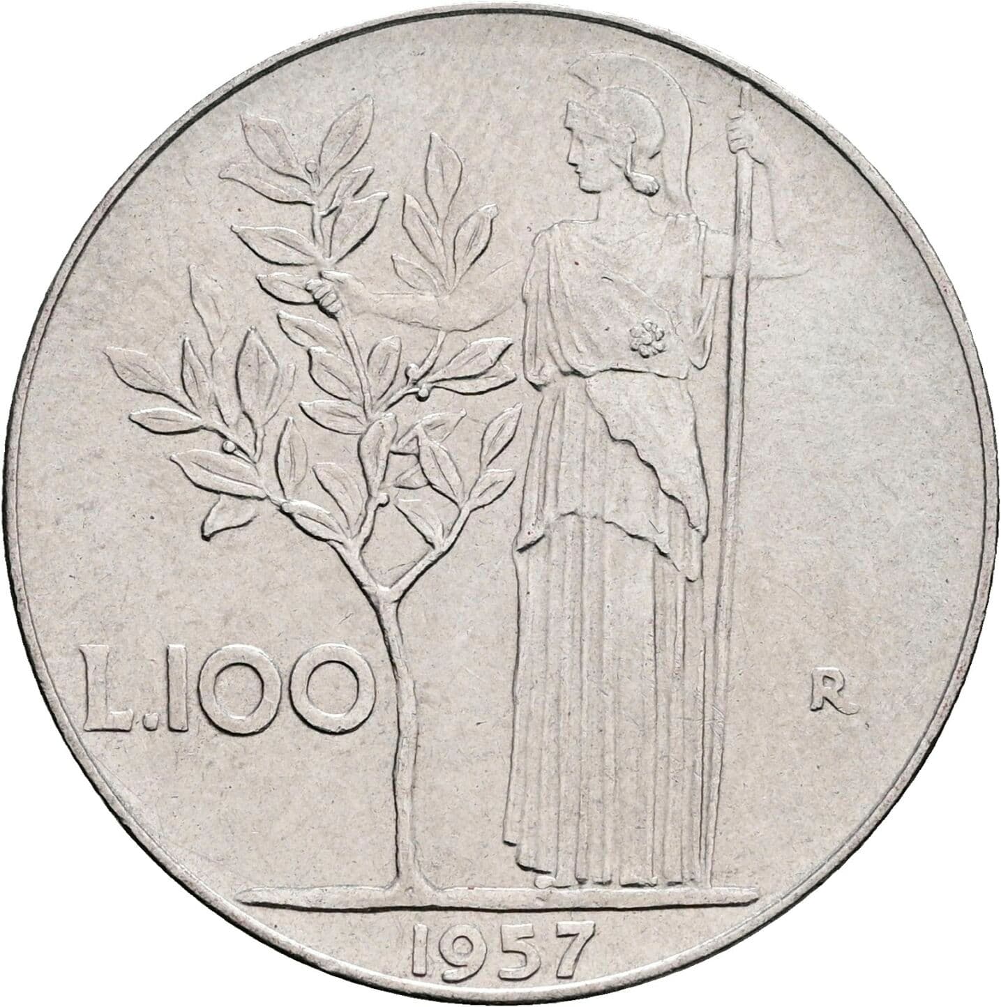 100 Lire 1957 – Rückseite
