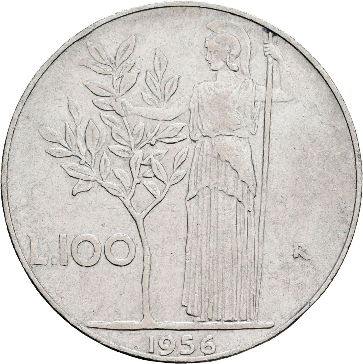 100 Lire 1956 – Rückseite