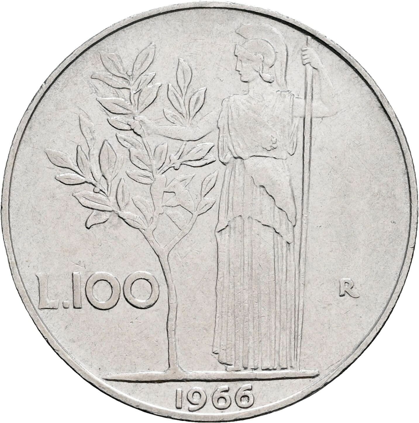 100 Lire 1966 – Rückseite