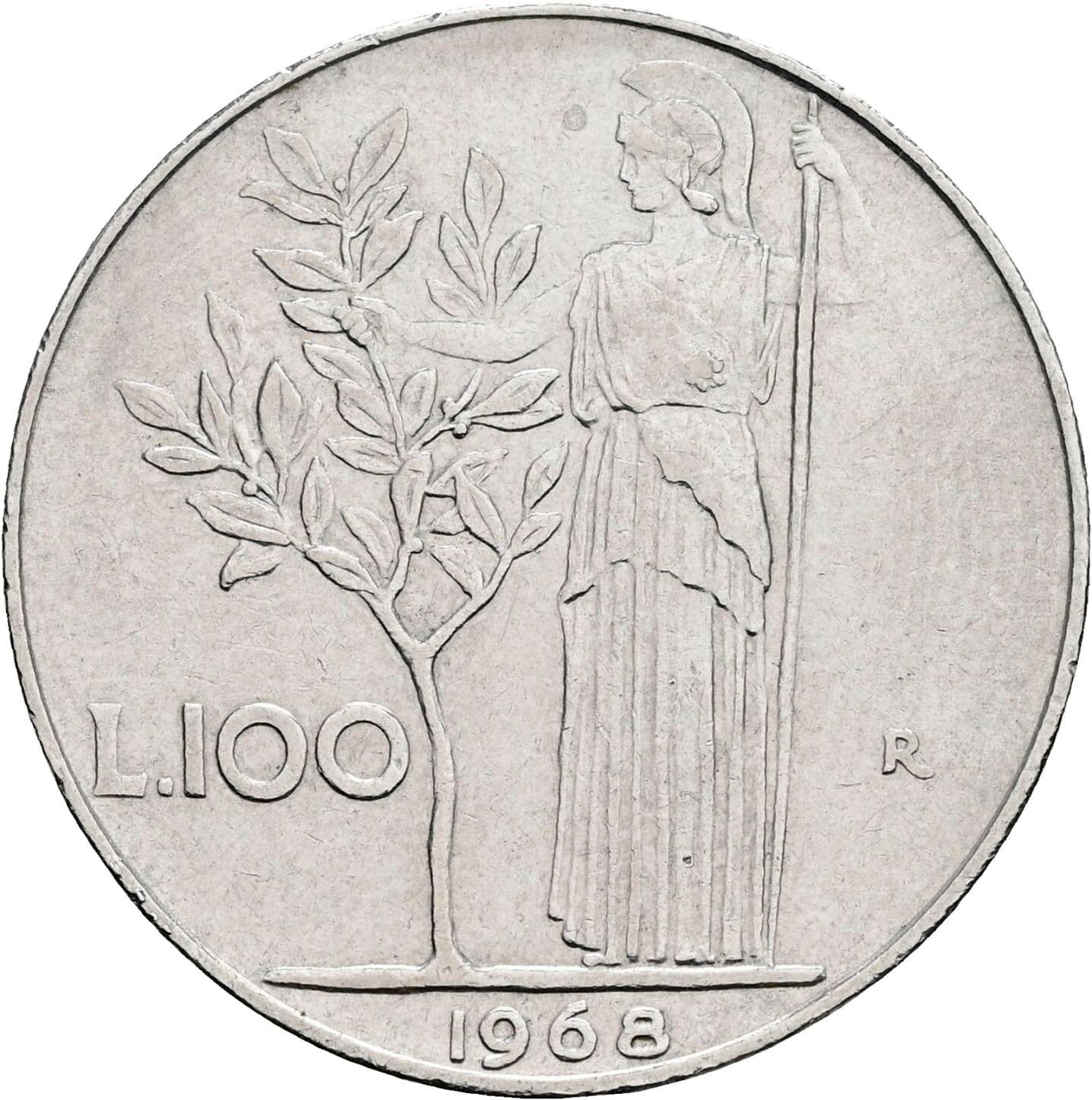 100 Lire 1968 – Rückseite