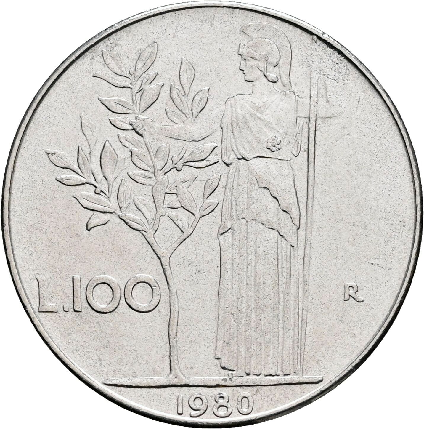 100 Lire 1980 – Rückseite