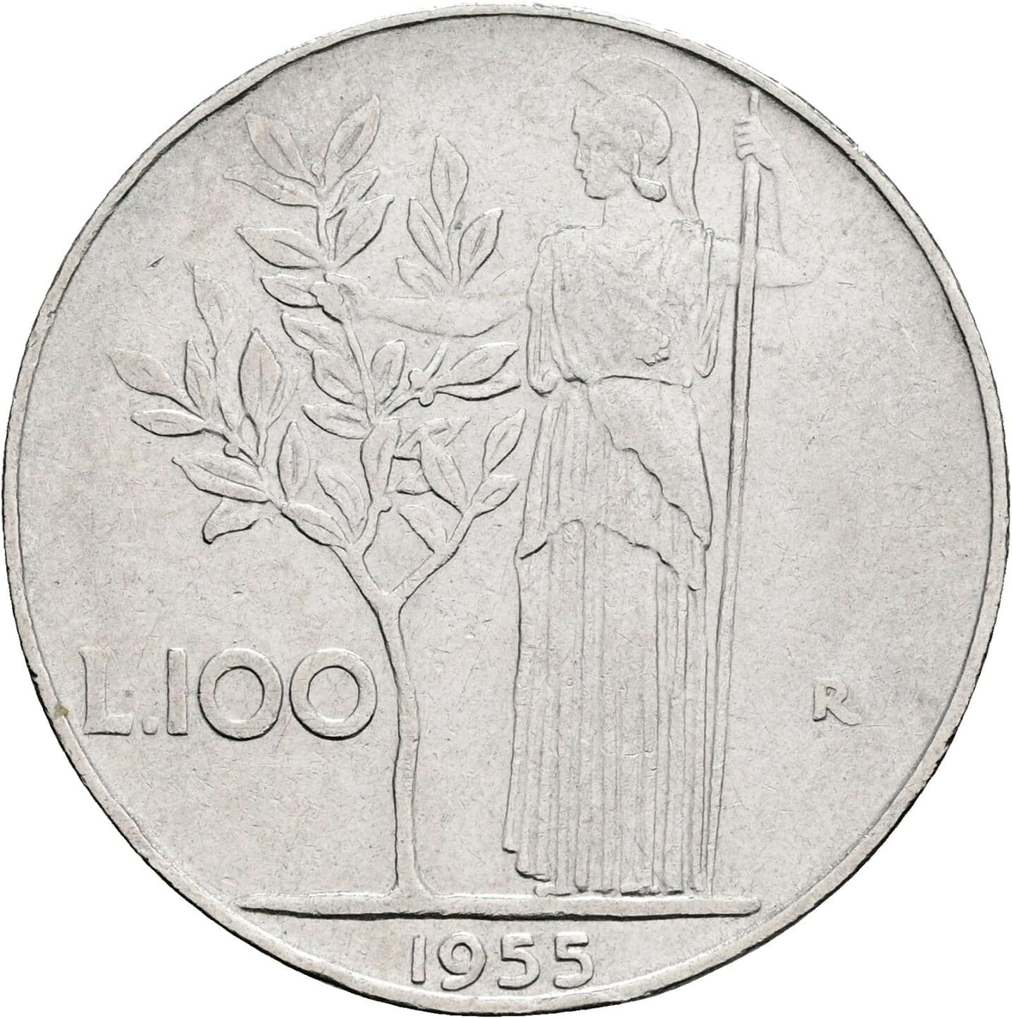 100 Lire 1955 – Rückseite