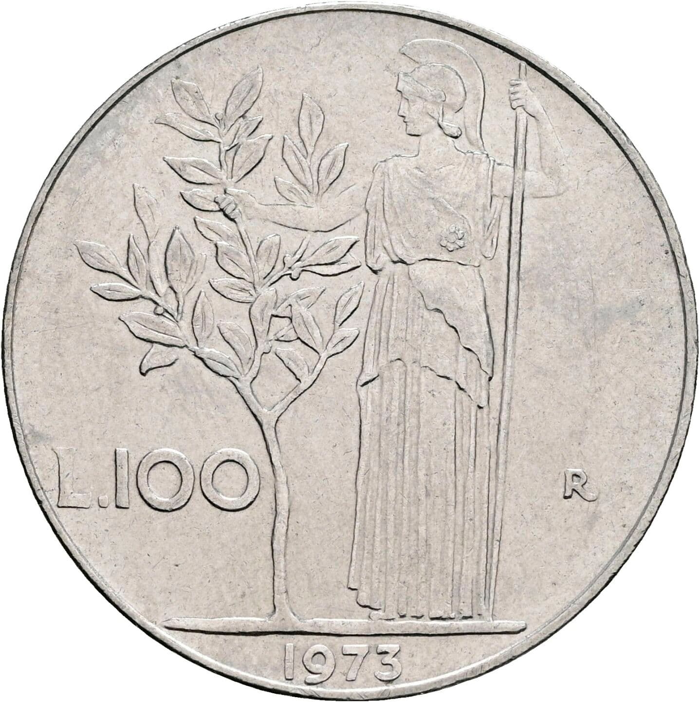 100 Lire 1973 – Rückseite
