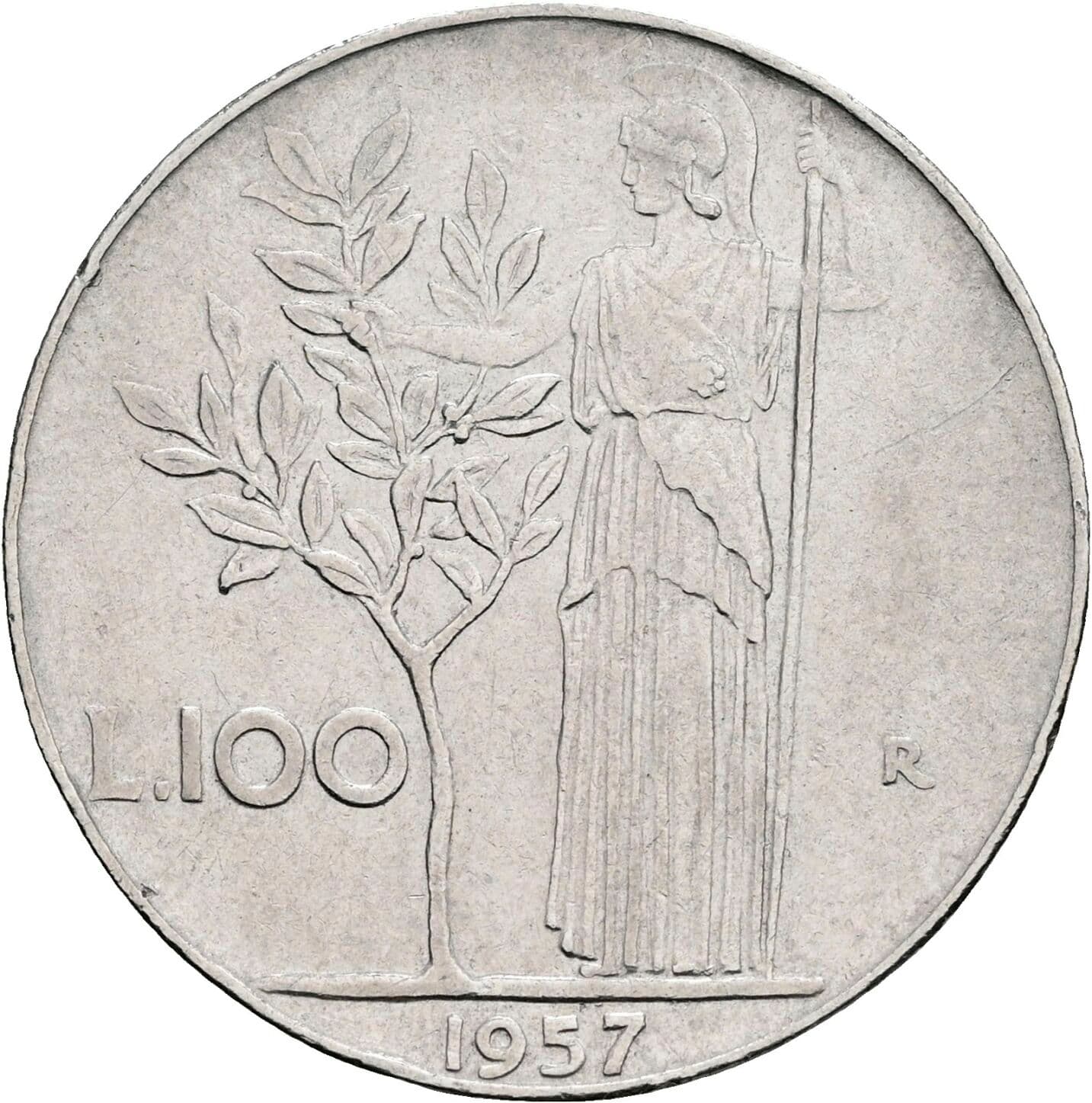 100 Lire 1957 – Rückseite