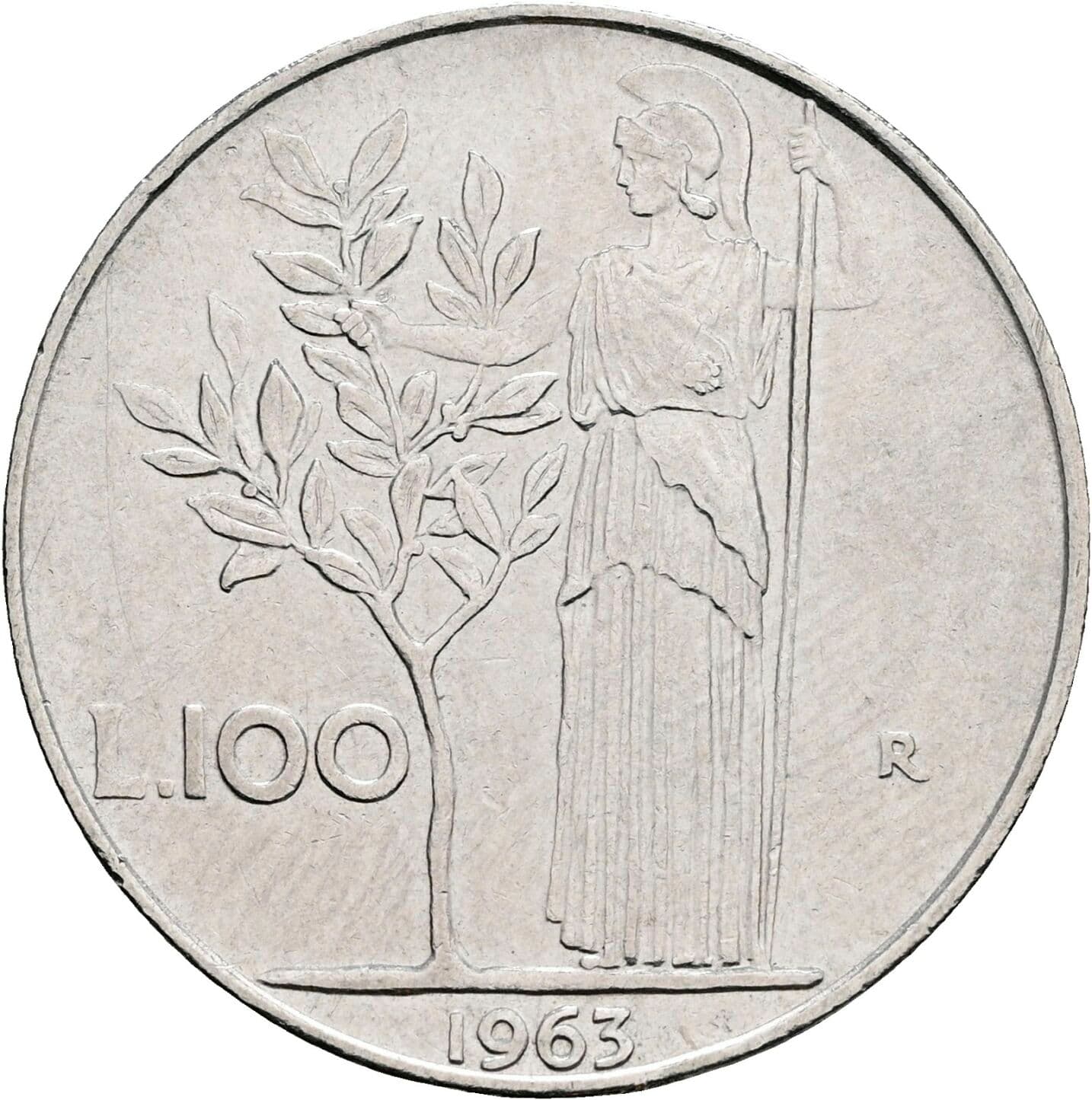 100 Lire 1963 – Rückseite
