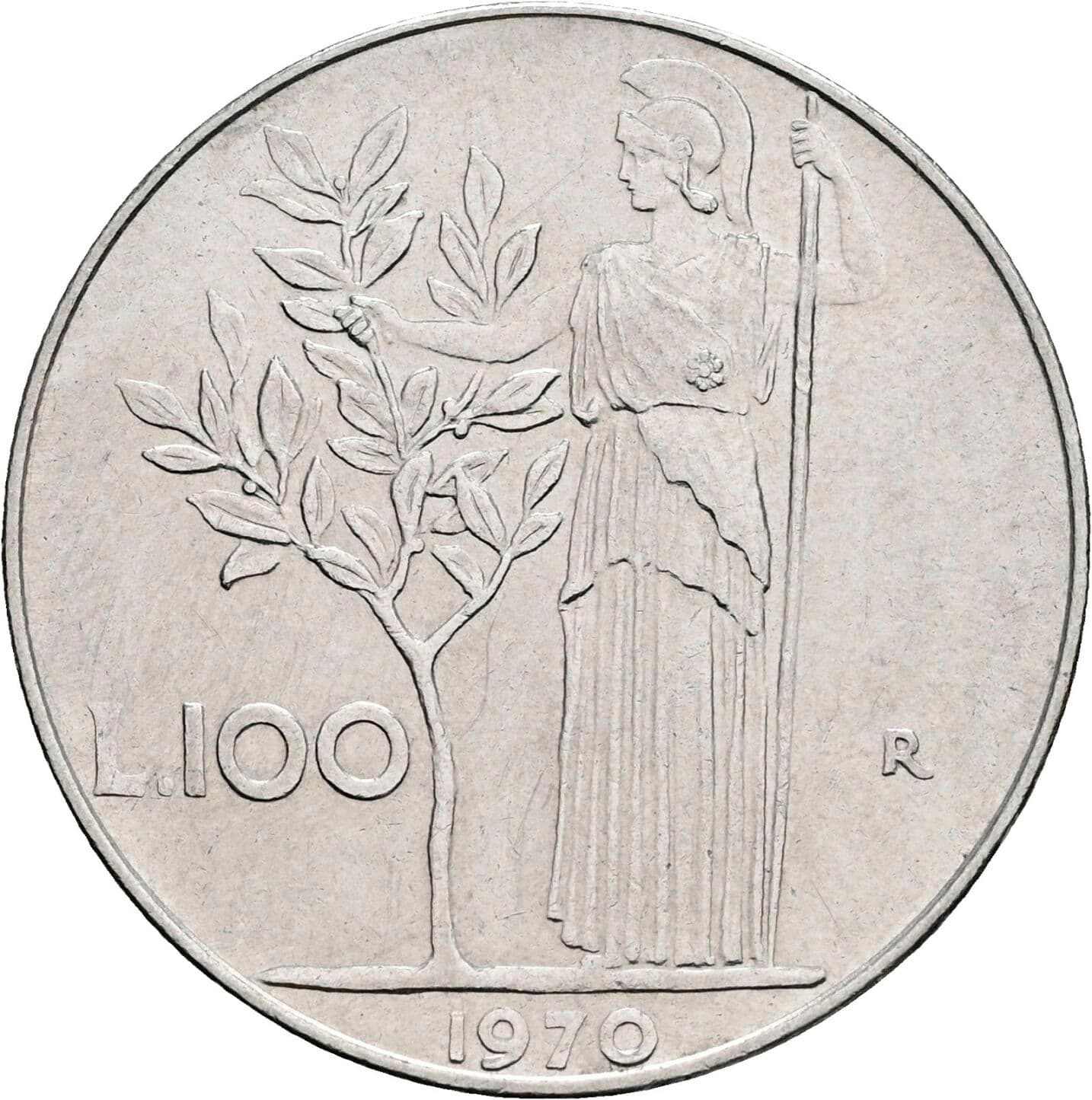 100 Lire 1970 – Rückseite