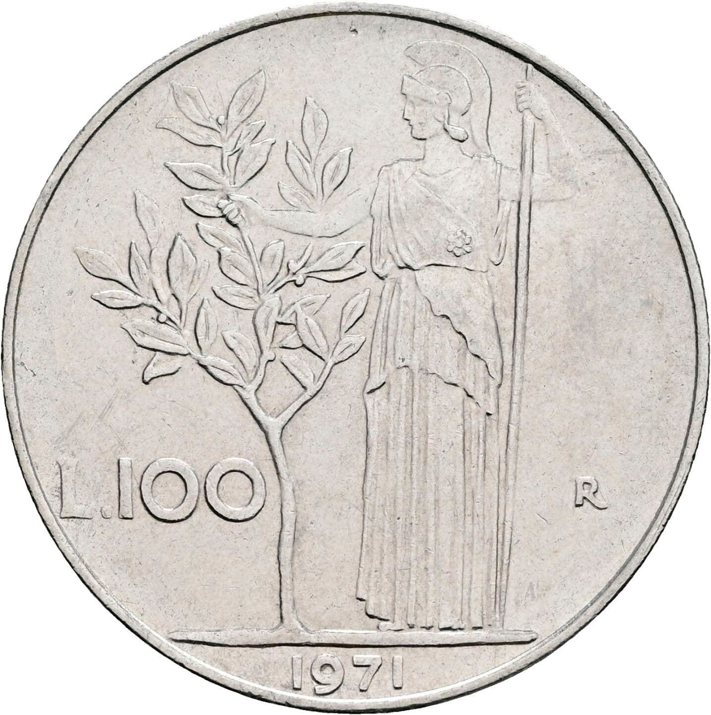 100 Lire 1971 – Rückseite