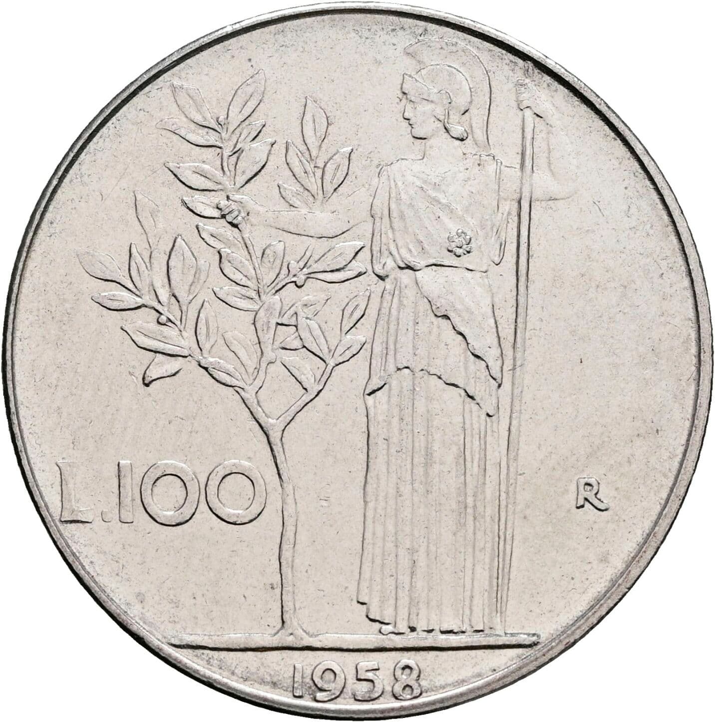 100 Lire 1958 – Rückseite