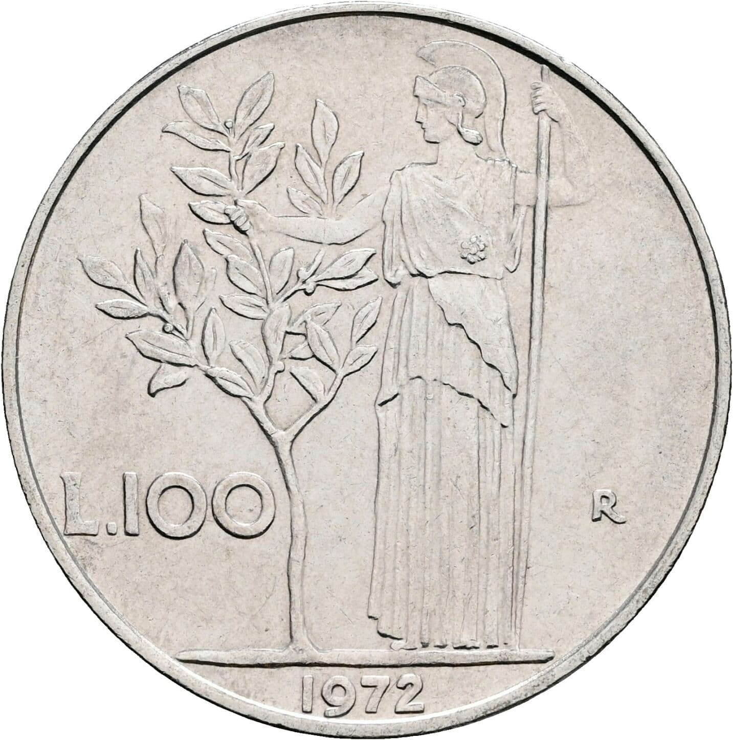 100 Lire 1972 – Rückseite