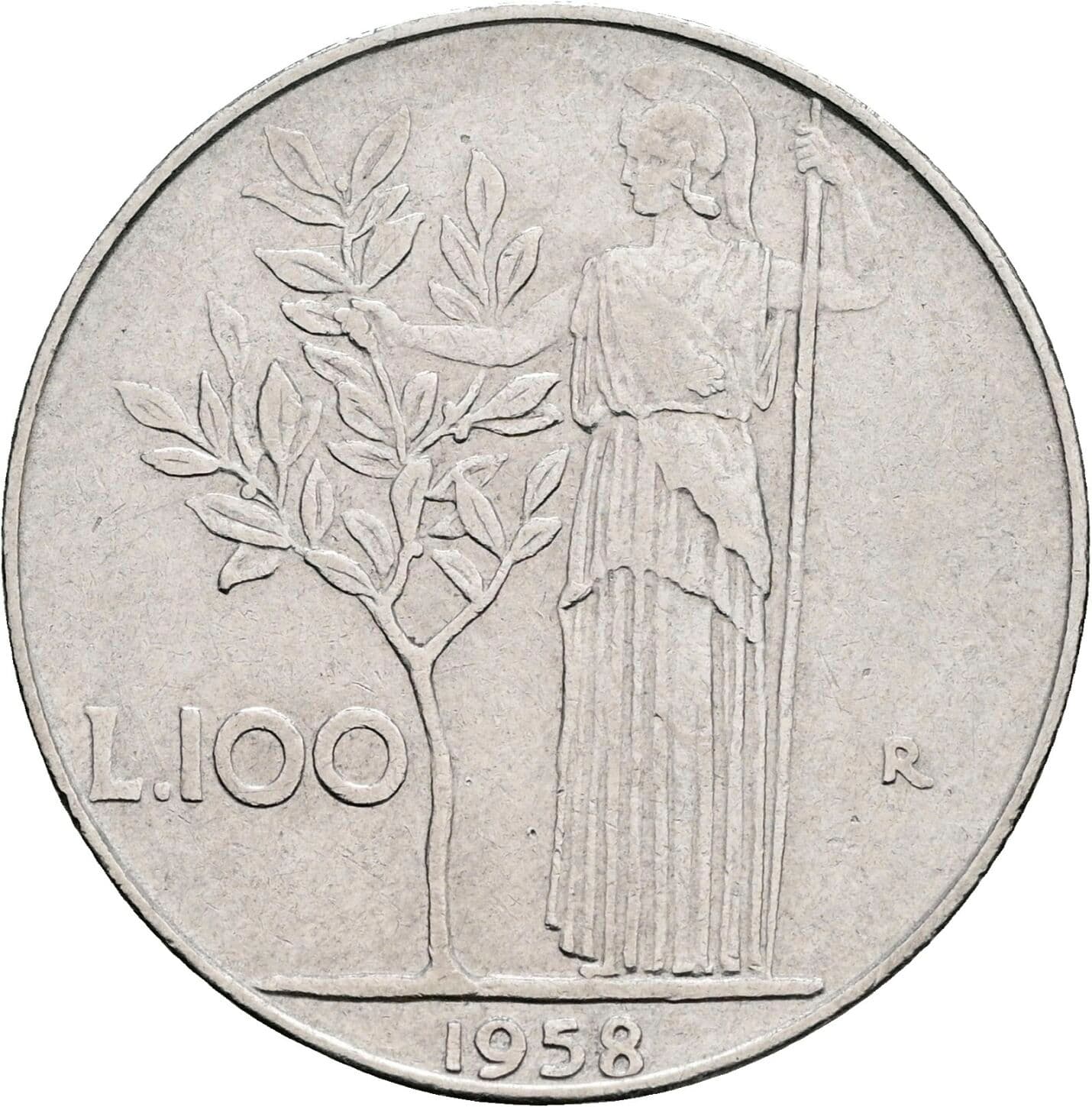 100 Lire 1958 – Rückseite