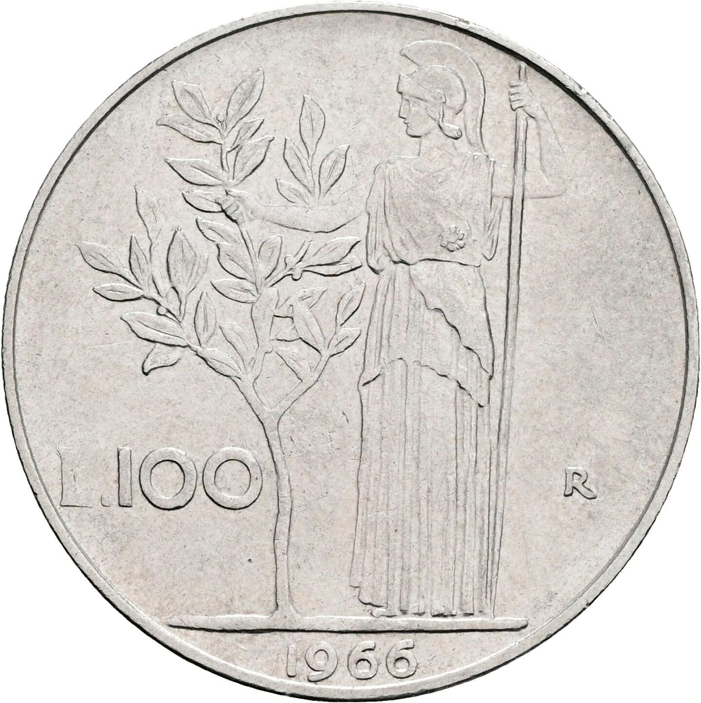 100 Lire 1966 – Rückseite