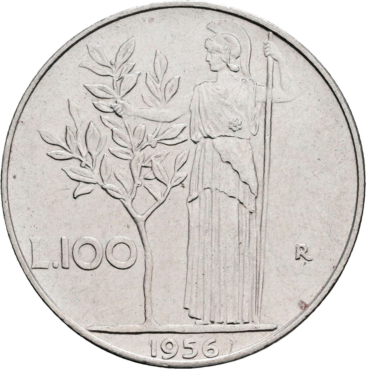 100 Lire 1956 – Rückseite