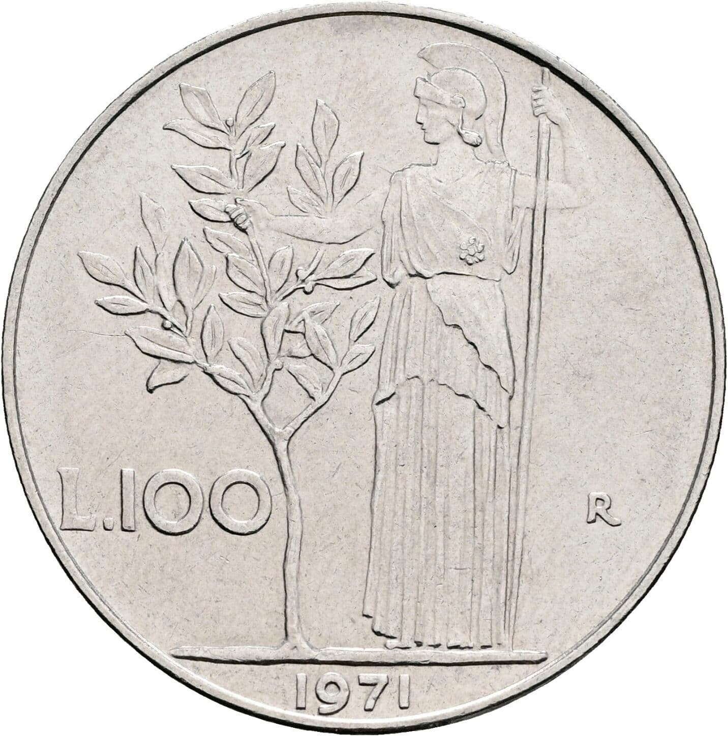 100 Lire 1971 – Rückseite