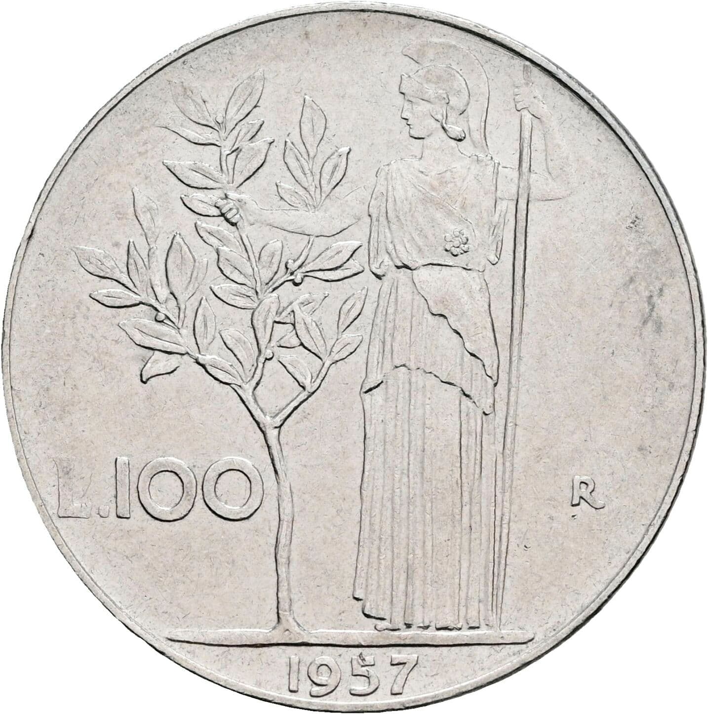 100 Lire 1957 – Rückseite