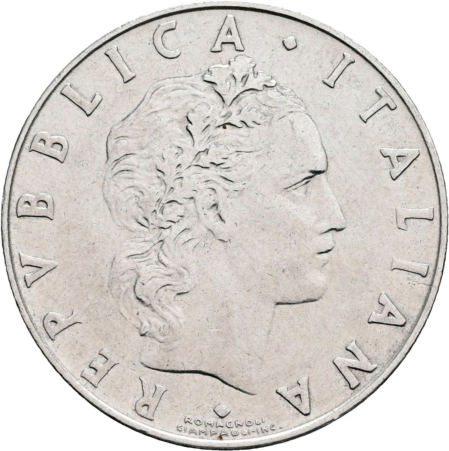 50 Lire 1956 – Vorderseite