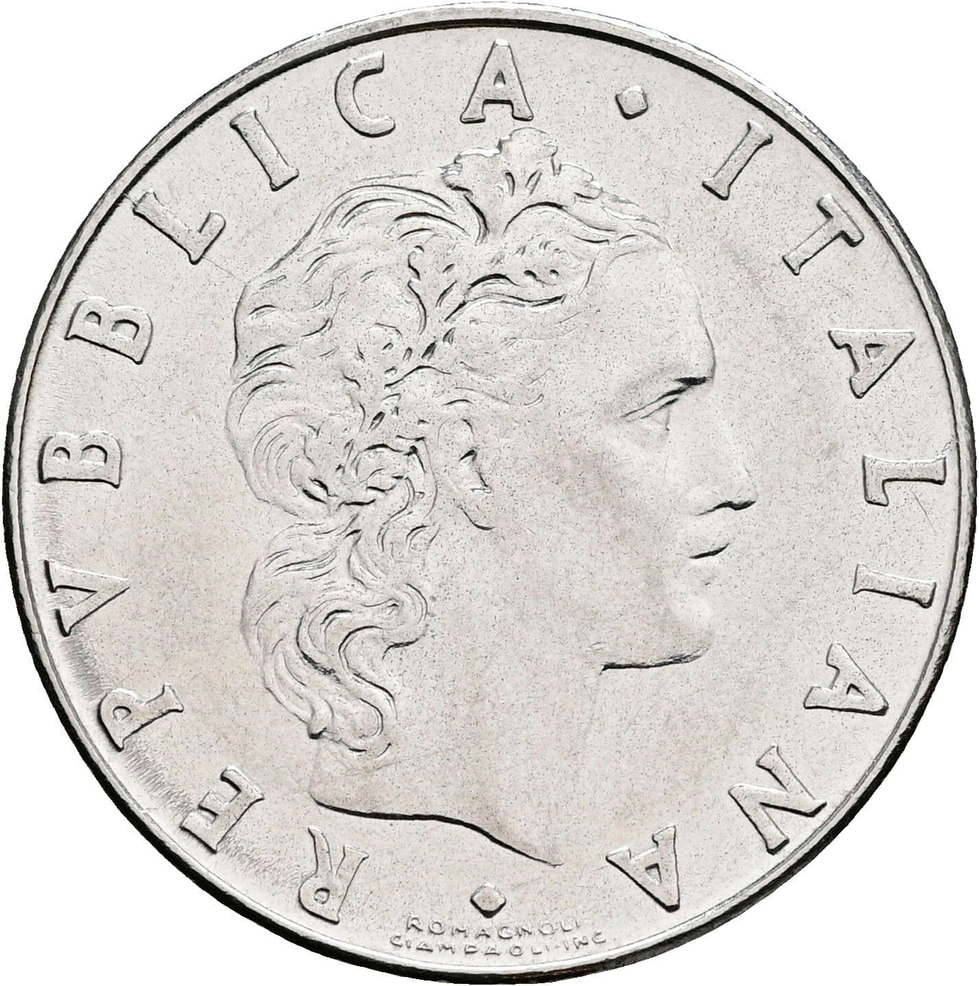 50 Lire 1976 – Vorderseite