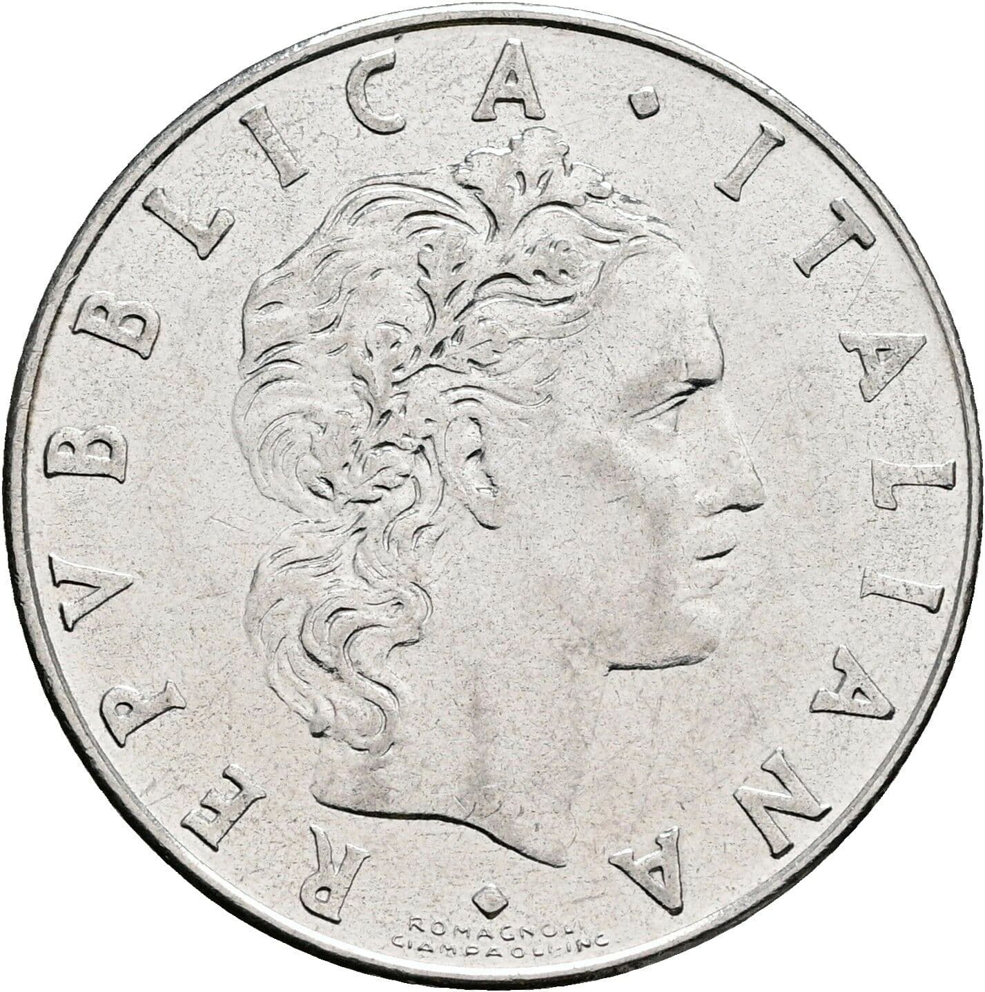 50 Lire 1976 – Vorderseite