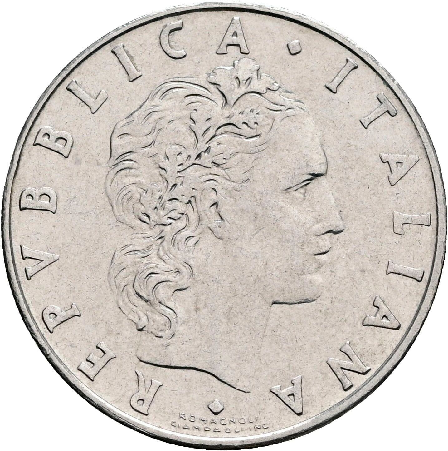 50 Lire 1975 – Vorderseite