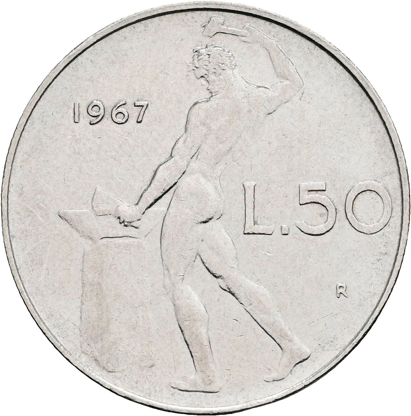 50 Lire 1967 – Rückseite