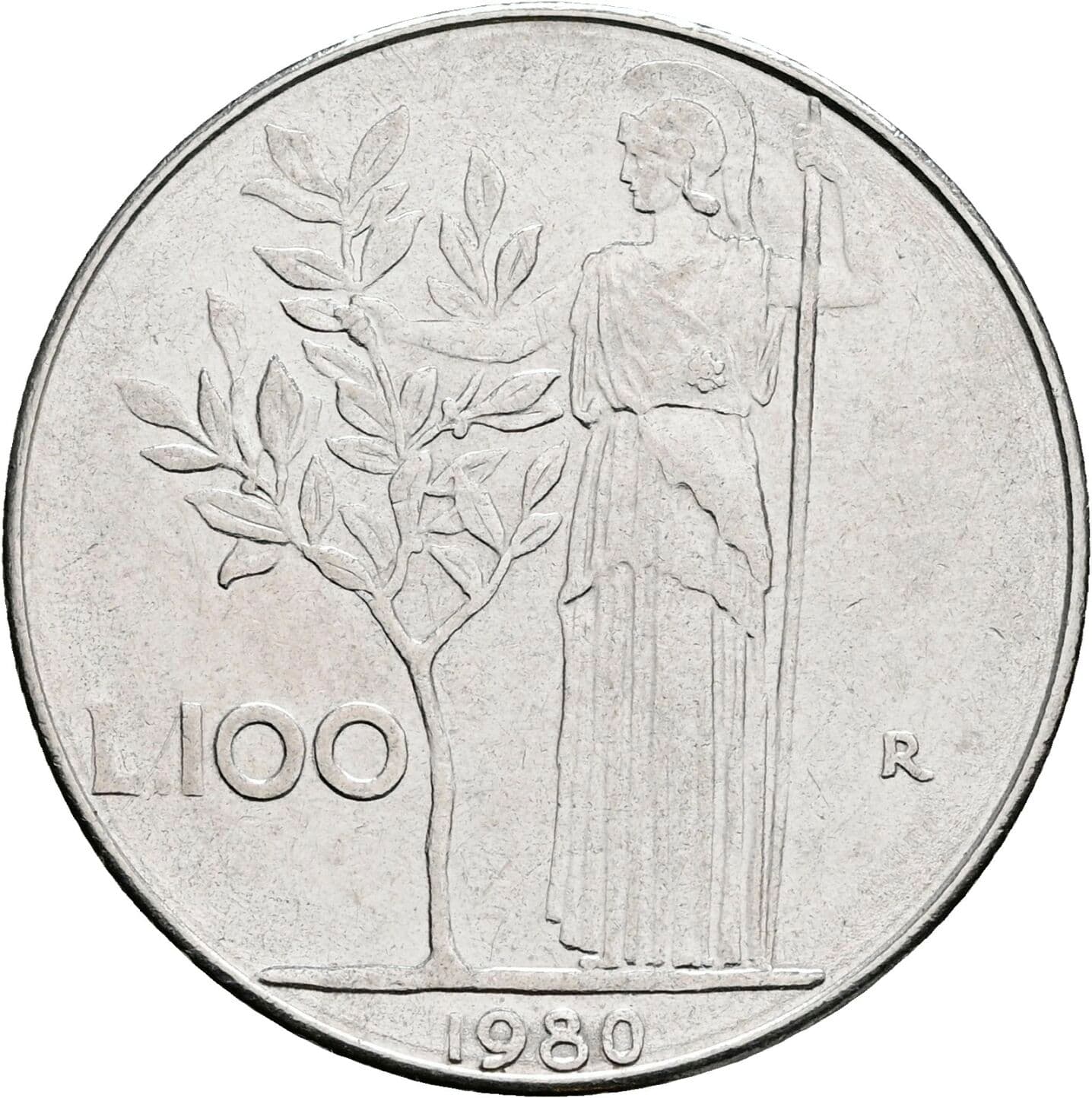 100 Lire 1980 – Rückseite