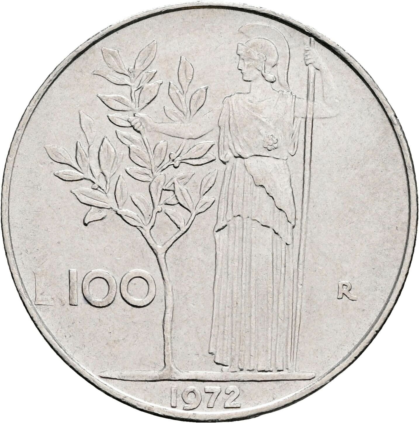 100 Lire 1972 – Rückseite