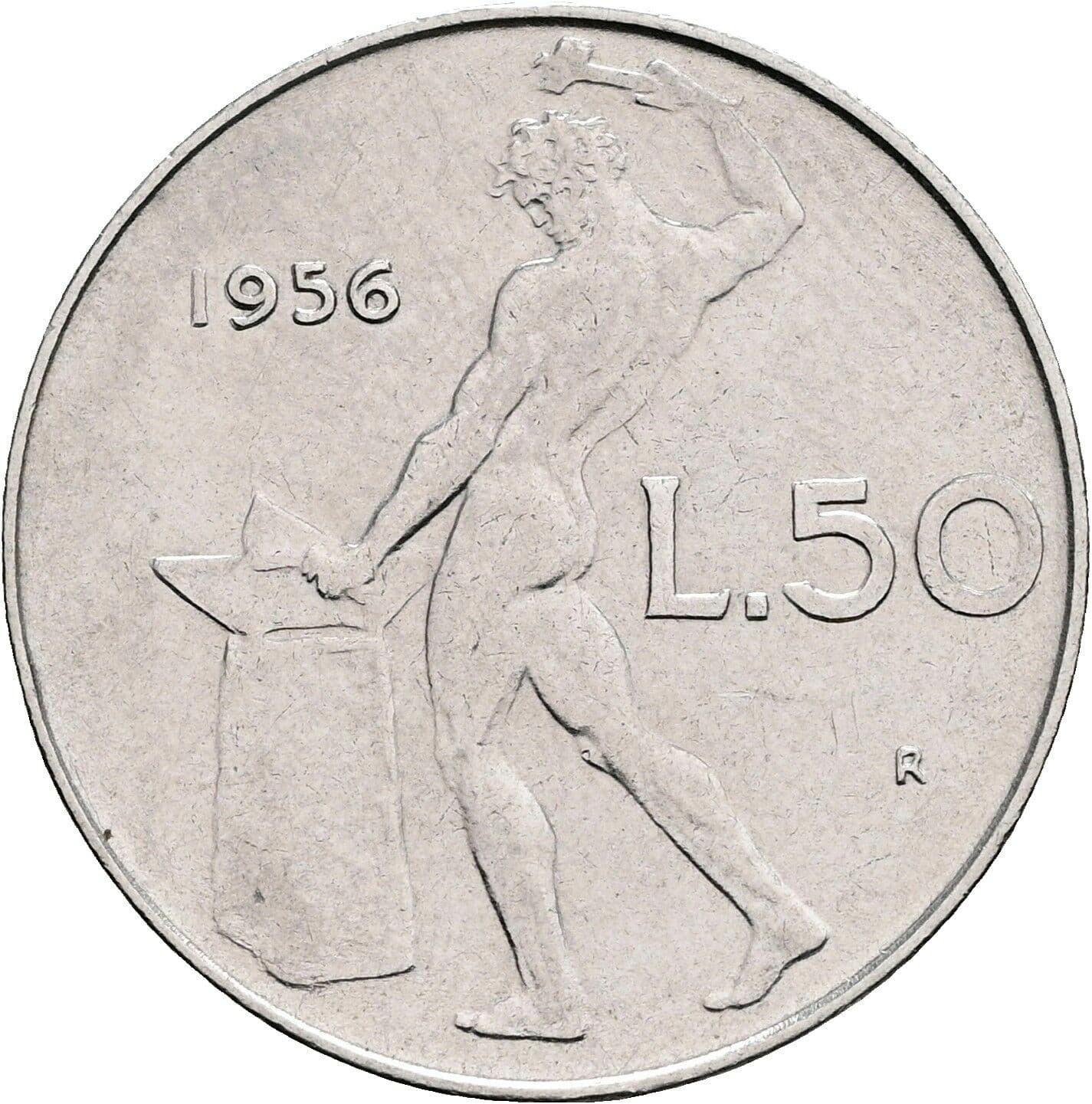 50 Lire 1956 – Rückseite