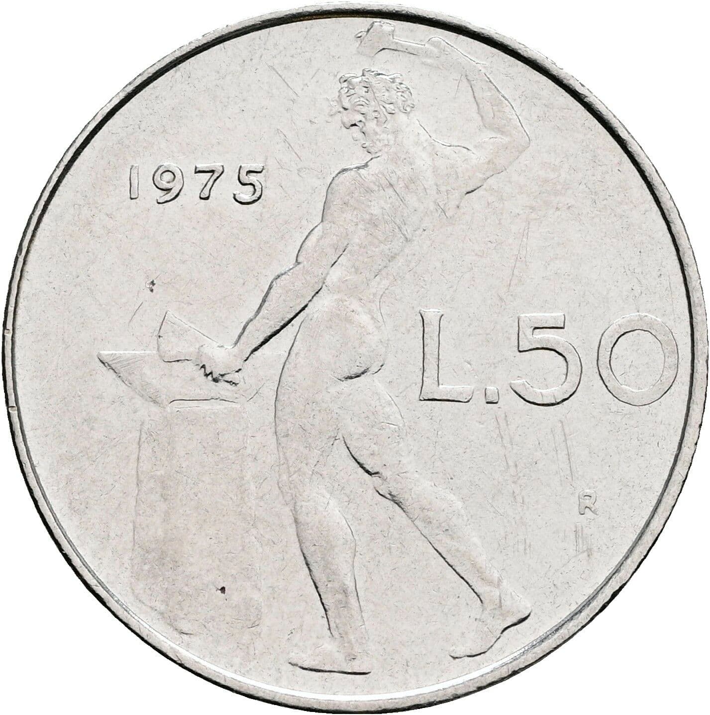 50 Lire 1975 – Rückseite