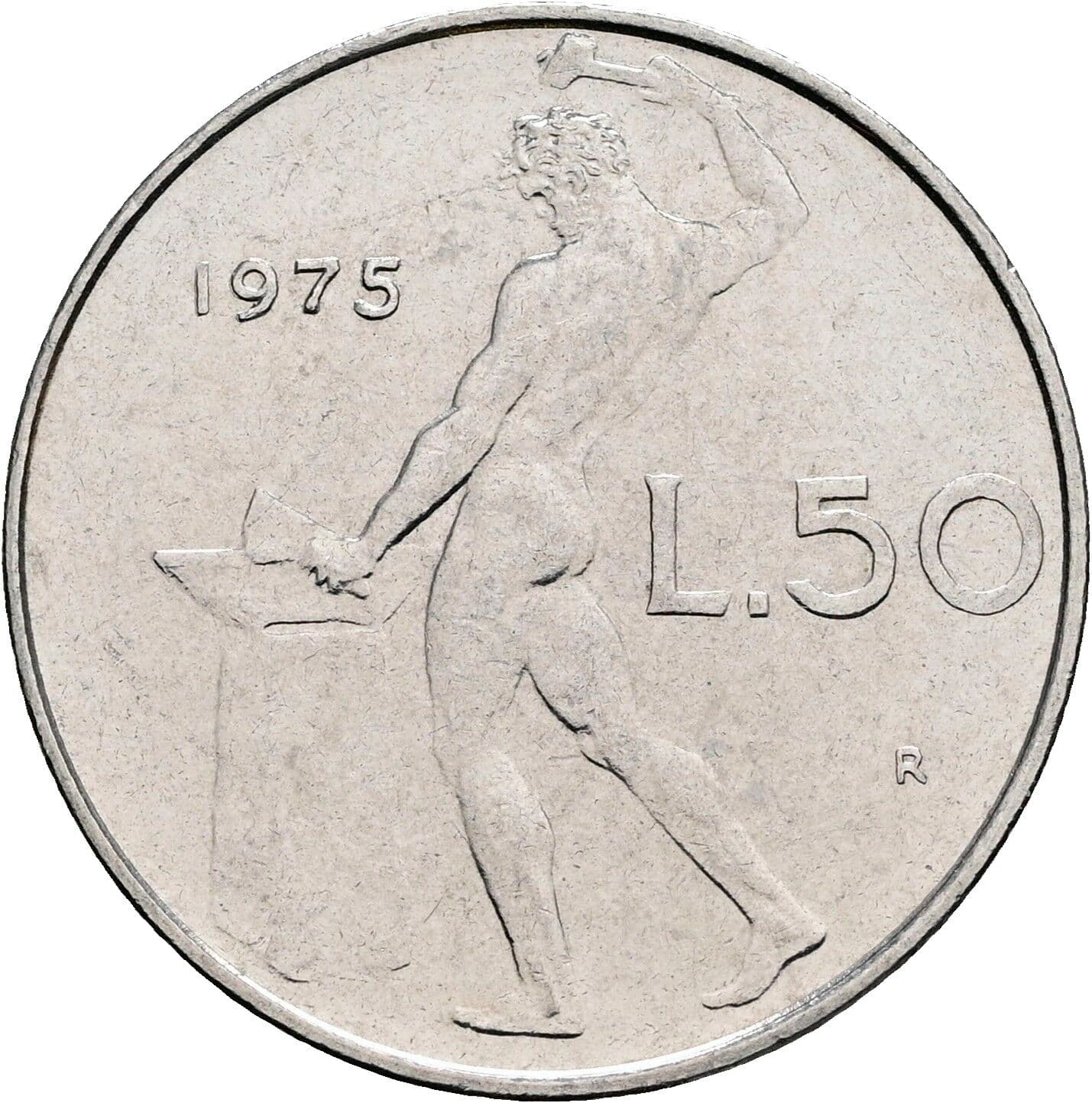 50 Lire 1975 – Rückseite