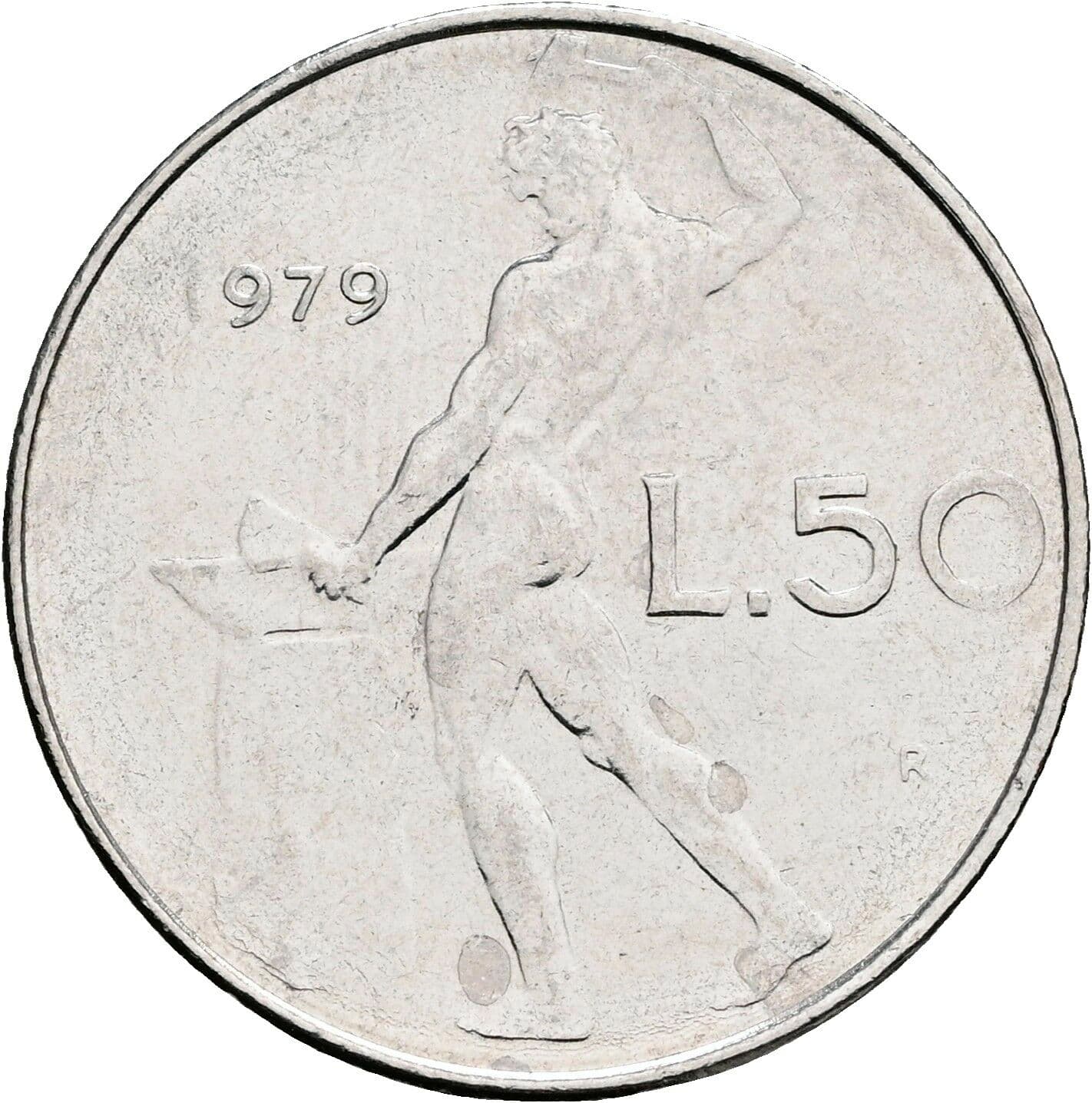 50 Lire 1979 – Rückseite