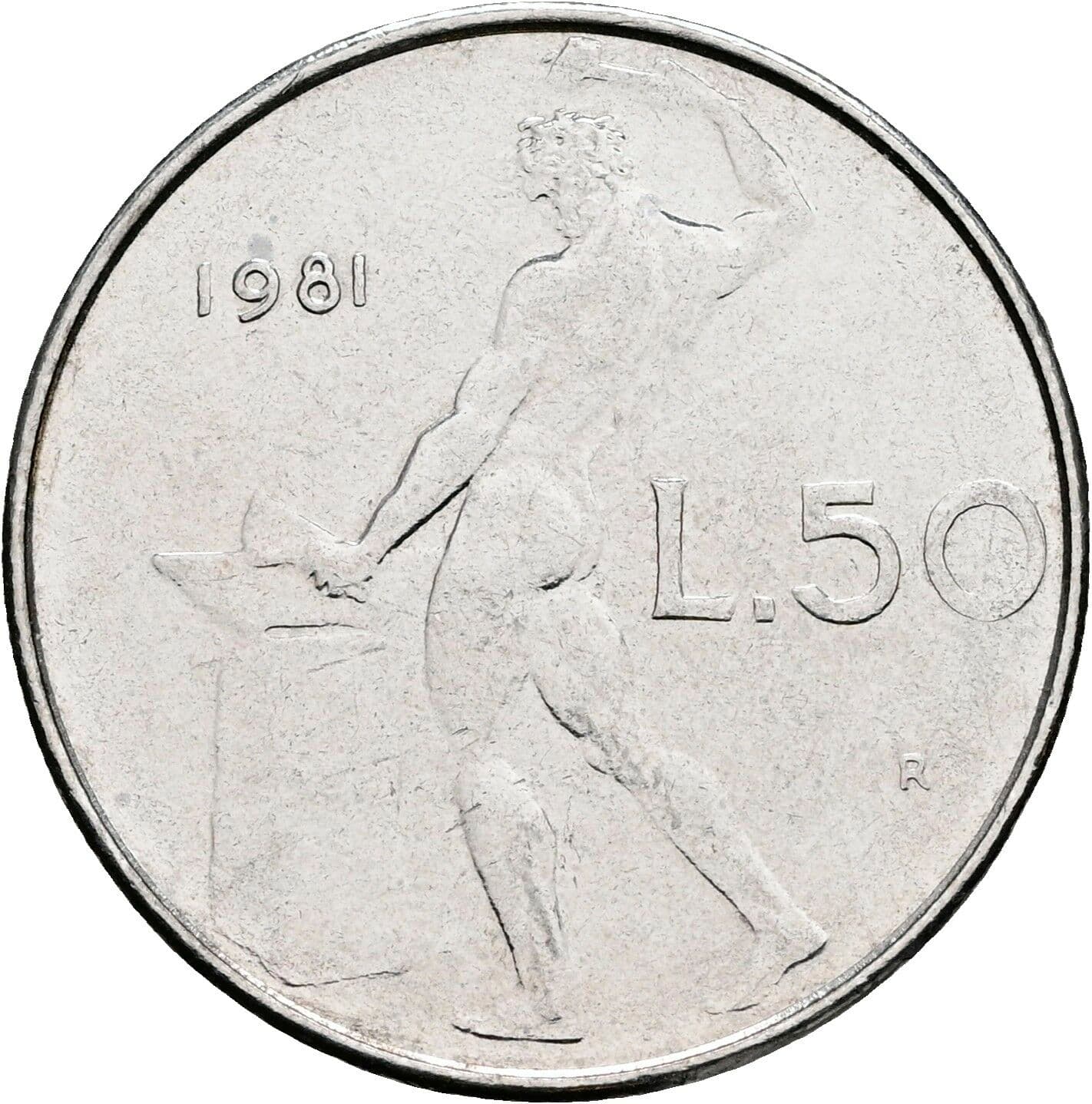 50 Lire 1981 – Rückseite