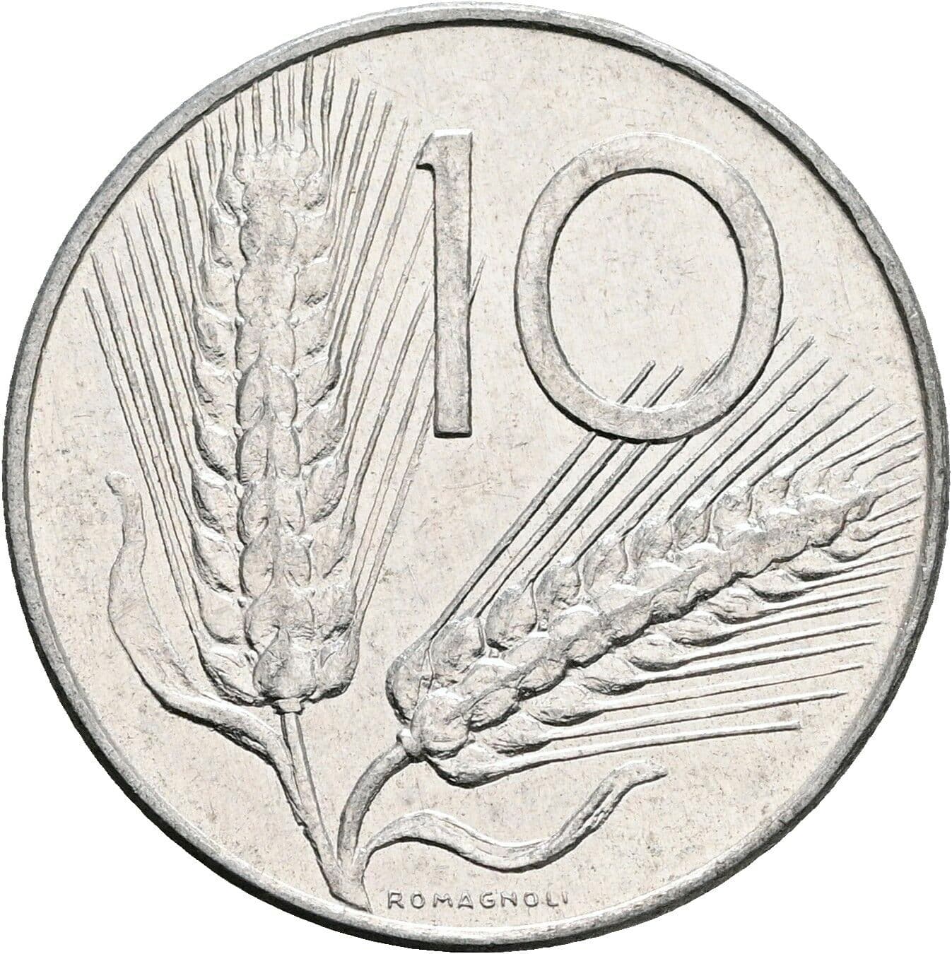 10 Lire 1975 – Vorderseite